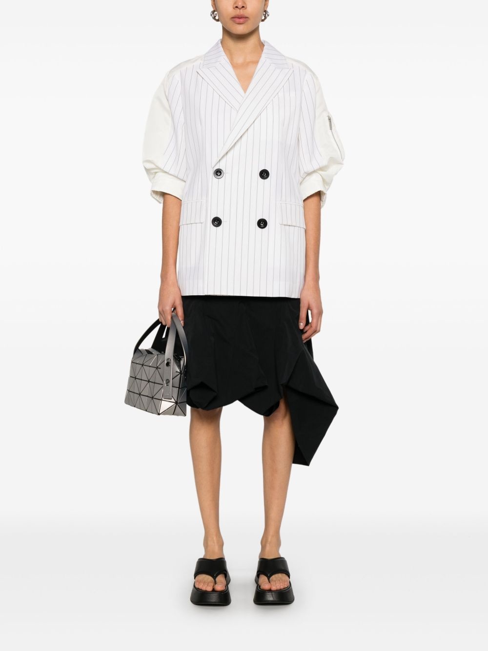 striped panelled blazer - 2