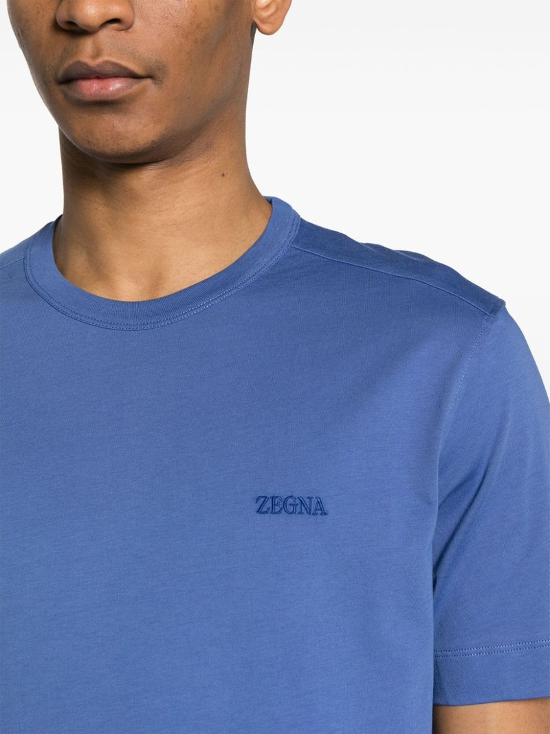 logo-embroidered cotton T-shirt 5