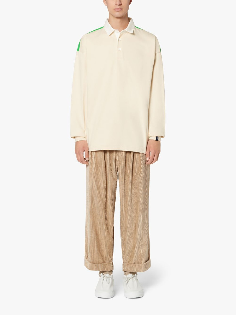 Mackintosh BONE WHITE X GREEN COTTON RUGBY SHIRT | GJM-201 outlook