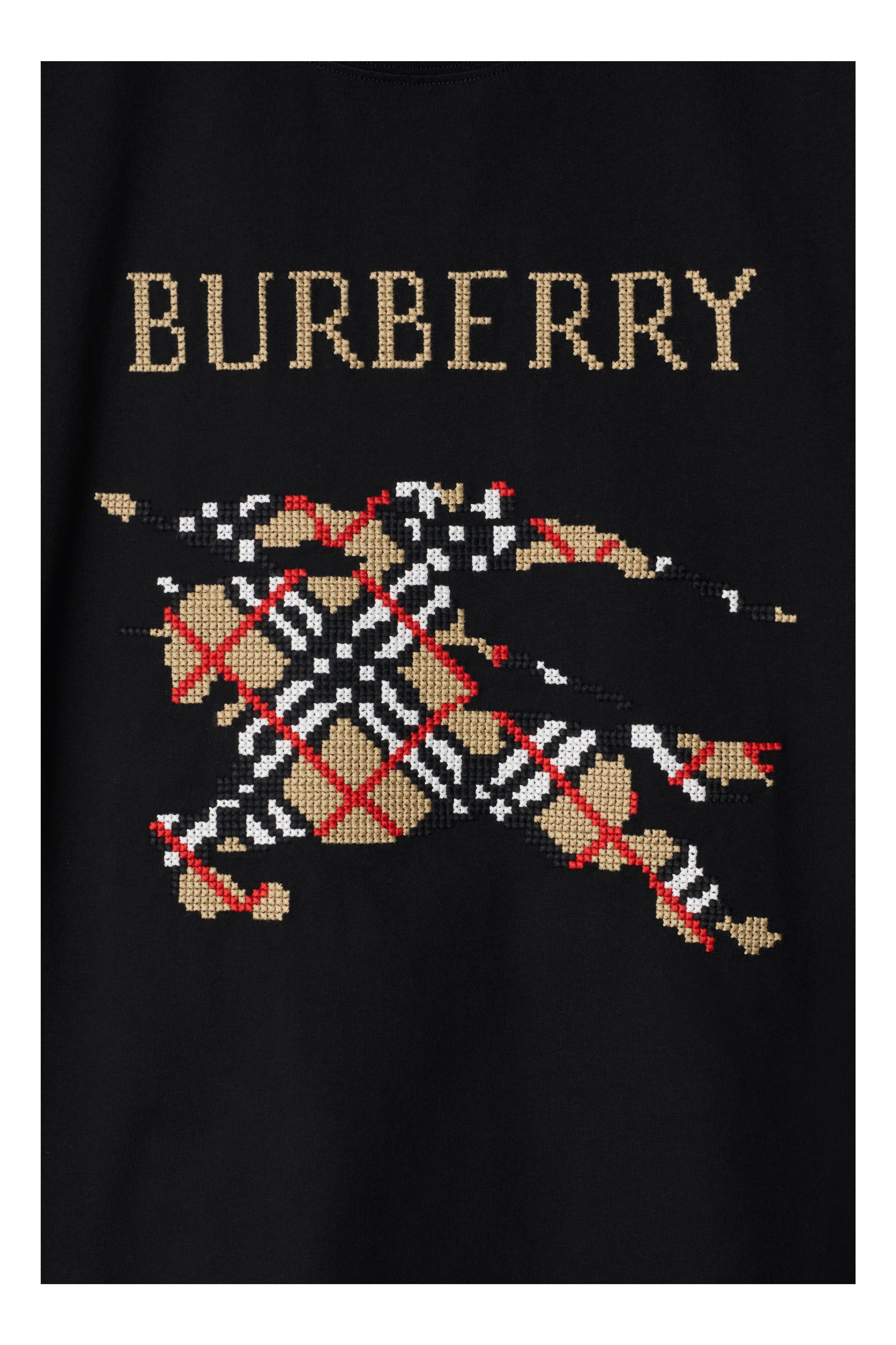 burberry Cross Stitch EKD  Cotton T-shirt in Black at Nordstrom - 5