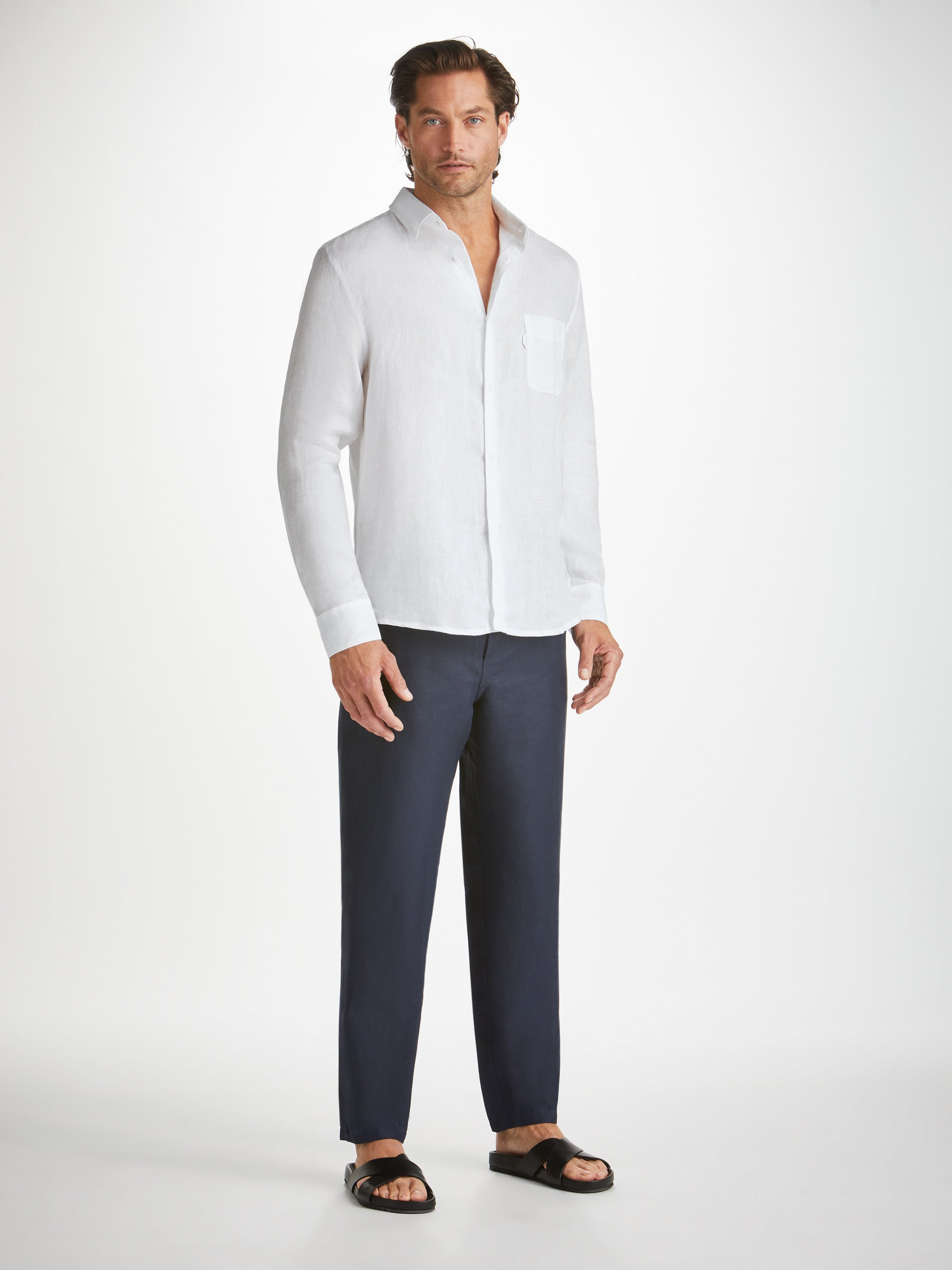 Men's Shirt Monaco Linen White - 3