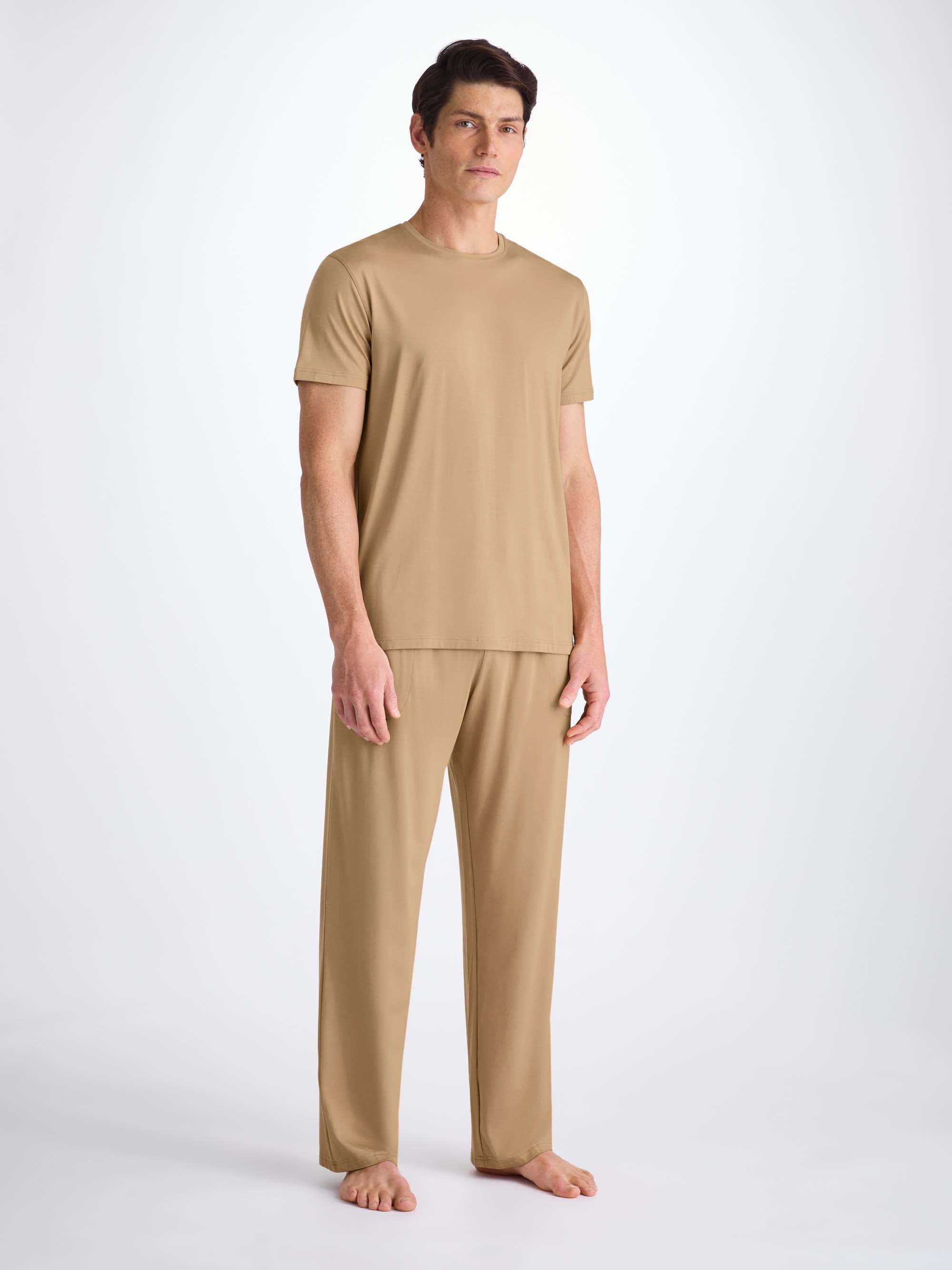 Men's Lounge Pants Basel Micro Modal Stretch Camel - 3
