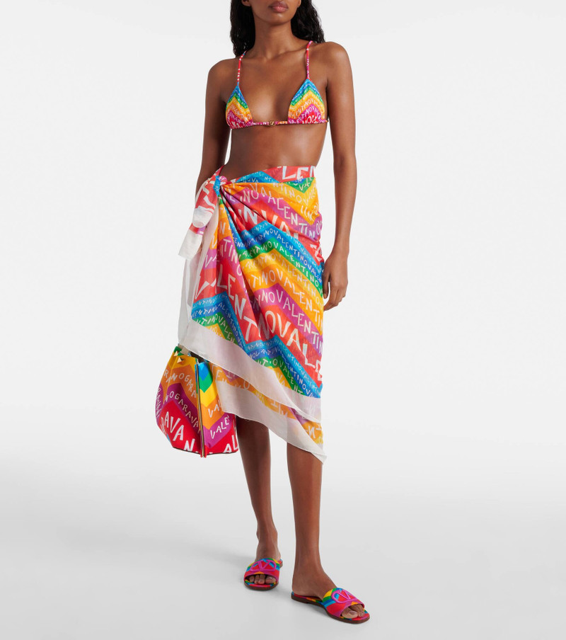 Valentino Logo cotton and silk beach cover-up outlook
