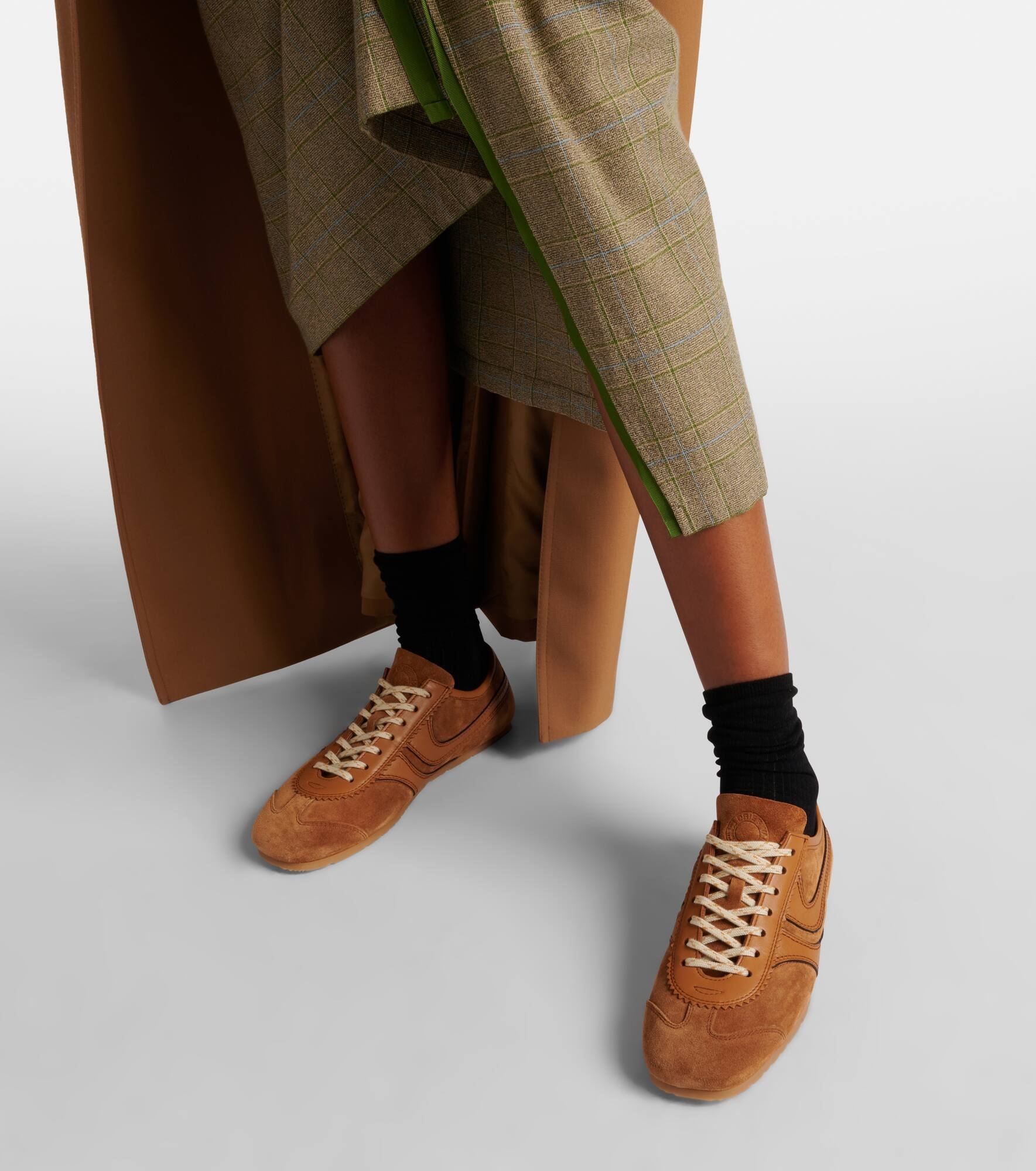 Leather and suede sneakers - 4