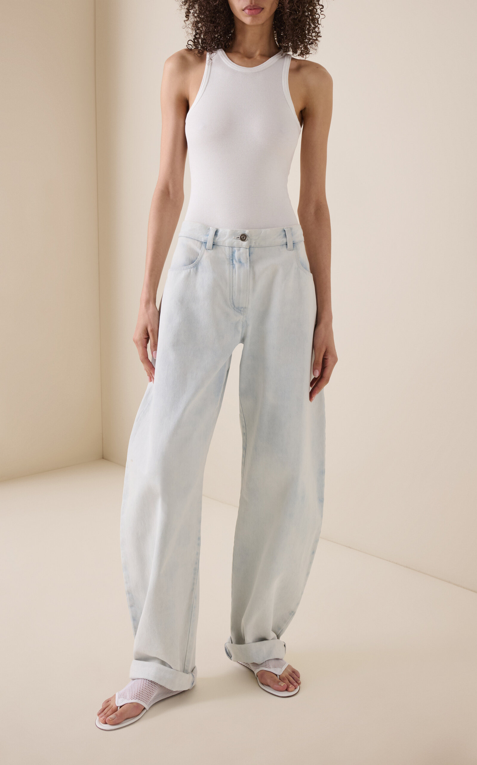 Ribbed Cotton-Blend Bodysuit off-white - 2