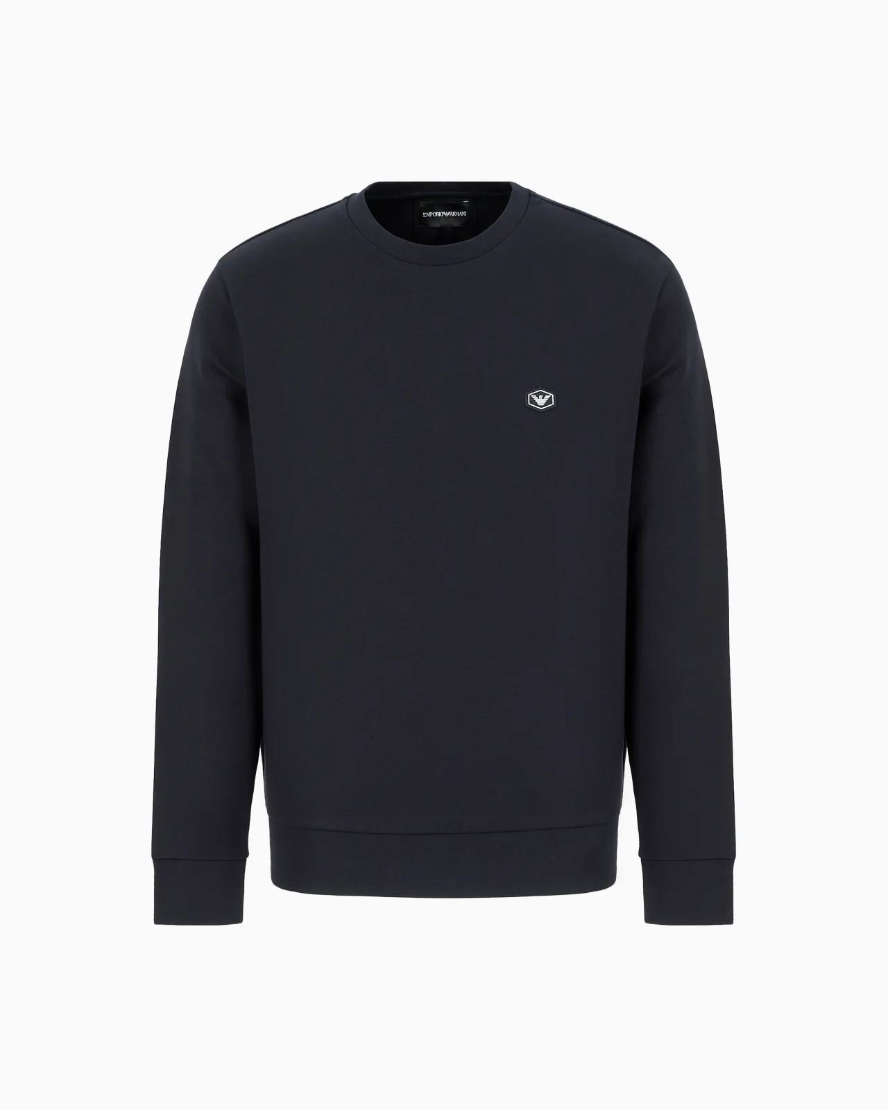 Crew-neck sweatshirt with micro logo patch - 1