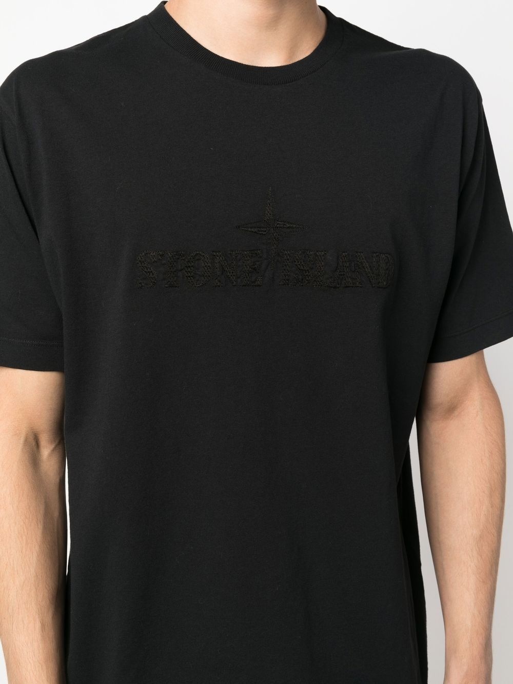 logo-embroidered cotton T-shirt - 5