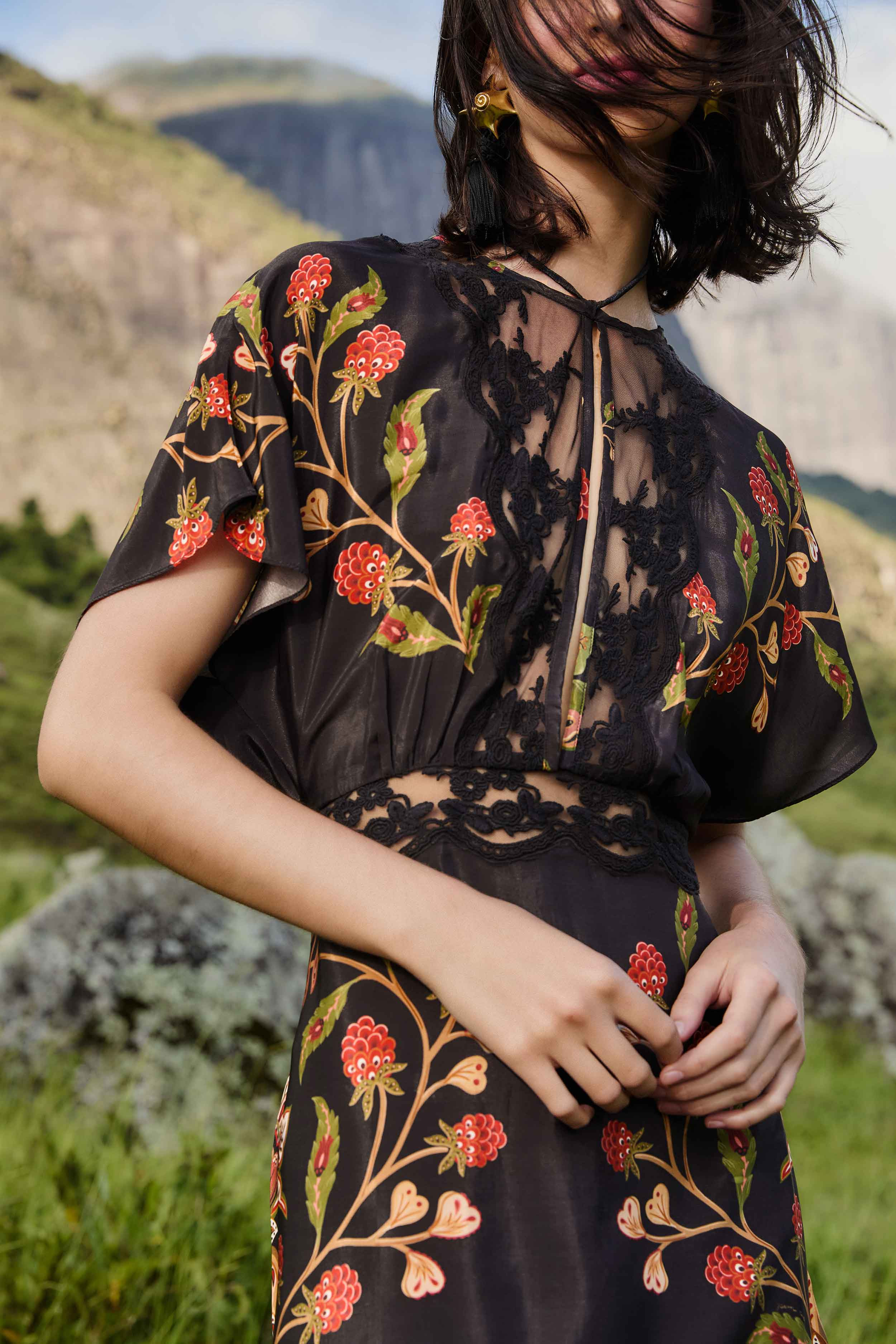Black Berry Garden Mini Dress - 3
