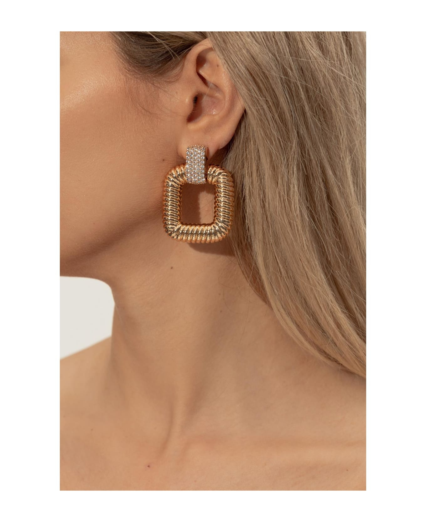 Self-portrait Earrings With Shimmering Crystals - 2