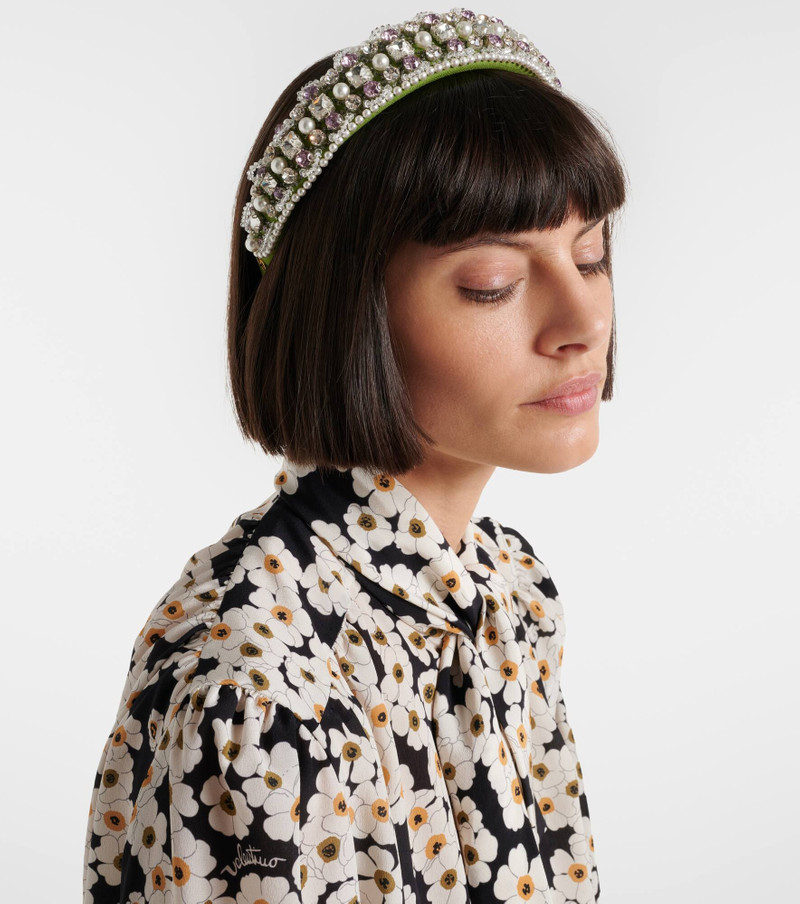 Valentino Embellished wool and silk headband outlook
