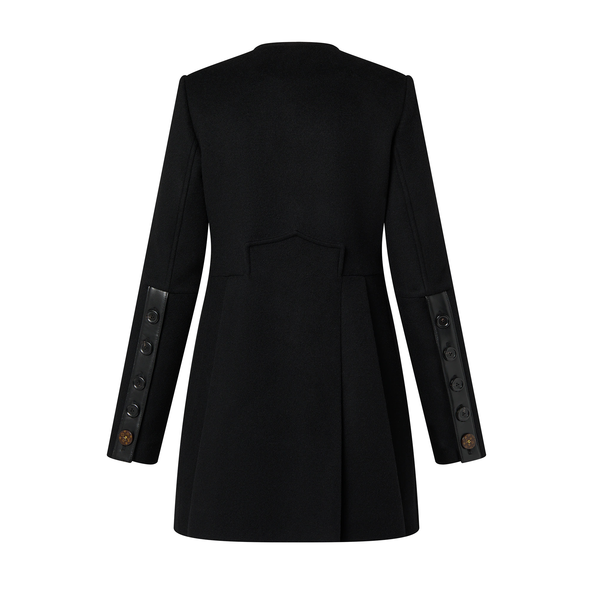 Horn Button Pleat Coat - 3