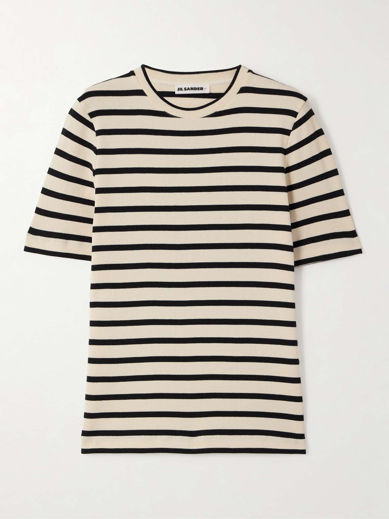 Appliquéd striped cotton-jersey T-shirt - 1