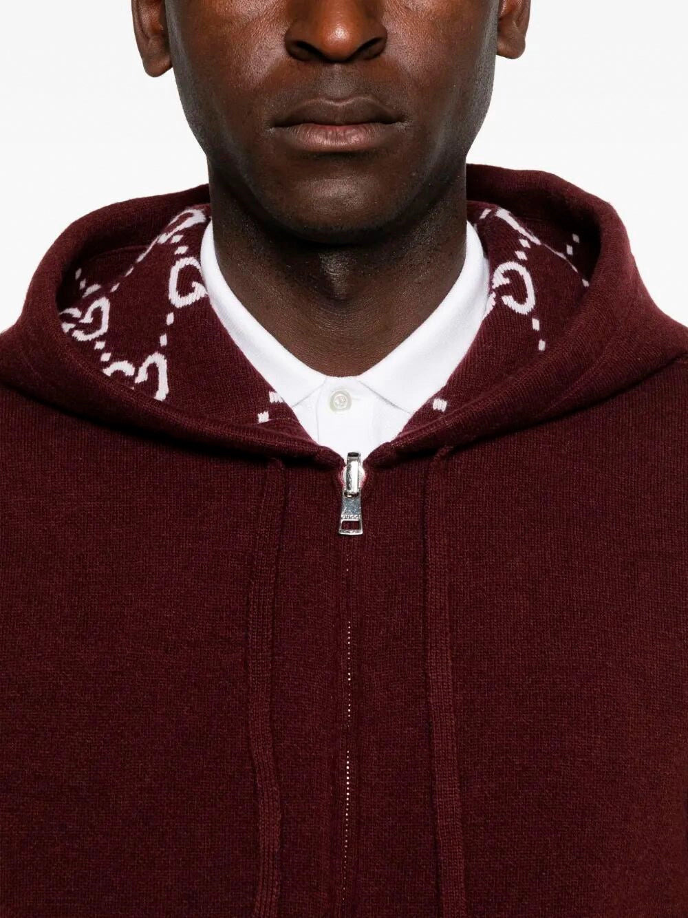 Gucci Men Reversible `Gg` Wool Hooded Zip Jacket - 3