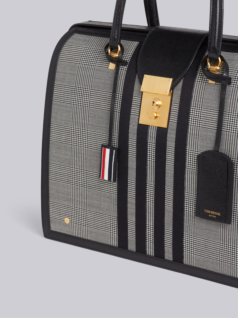 Black and White Wool Prince of Wales 4-Bar Mr. Thom Bag 3