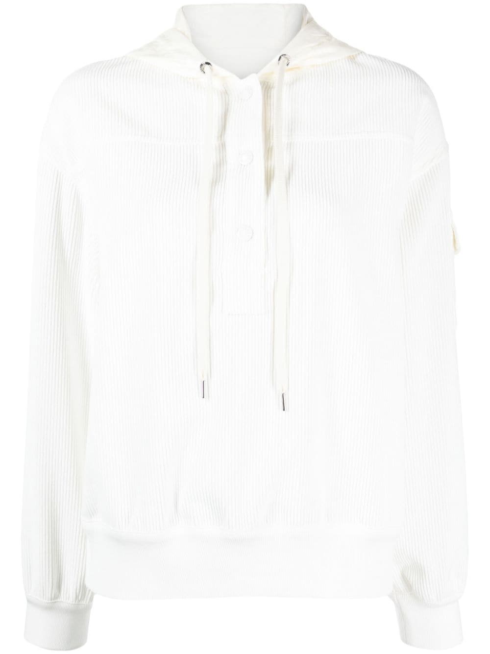corduroy rib-trim hoodie - 1