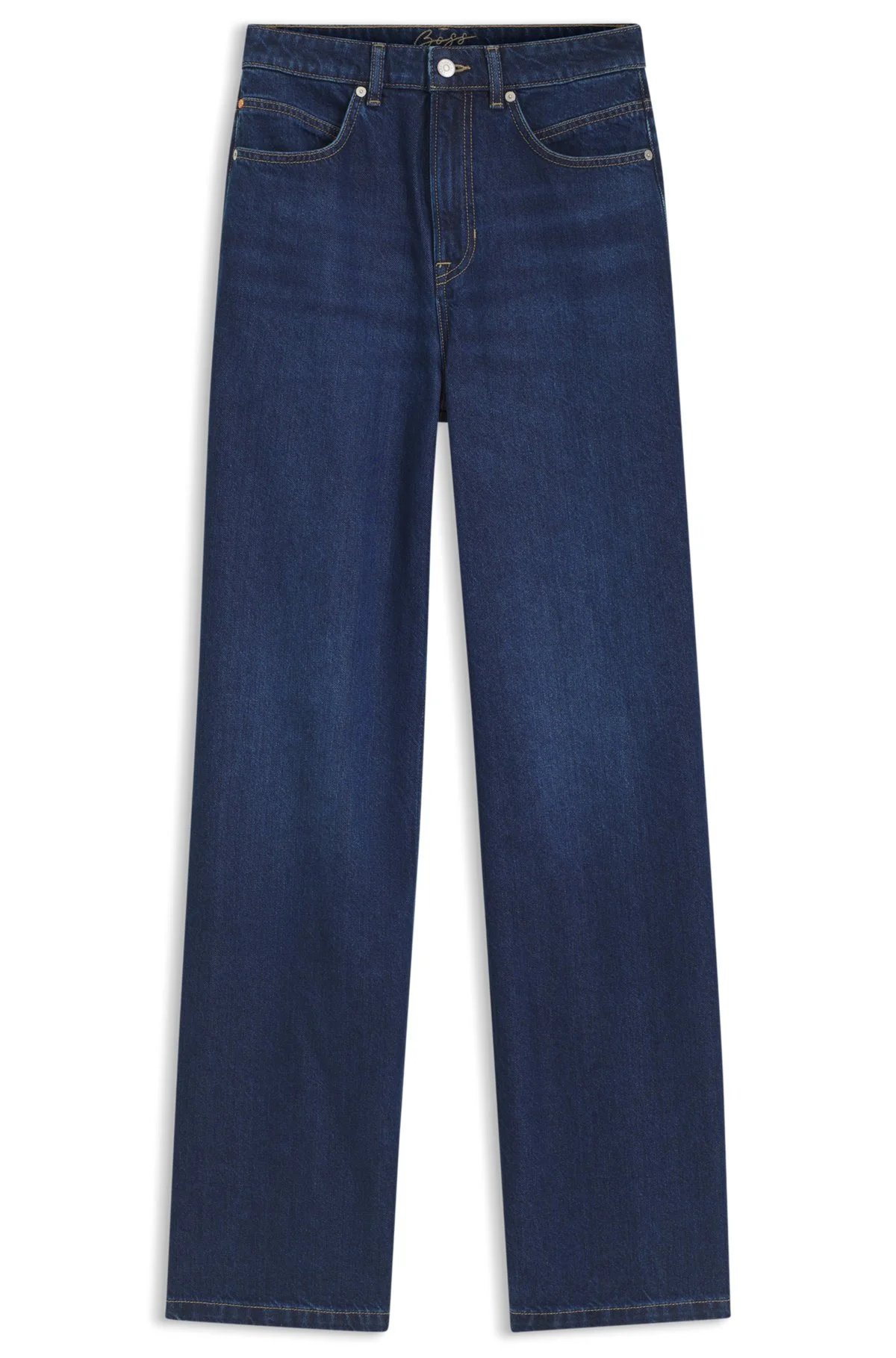 WIDE-LEG JEANS IN MARBLE-WASHED DENIM - 1