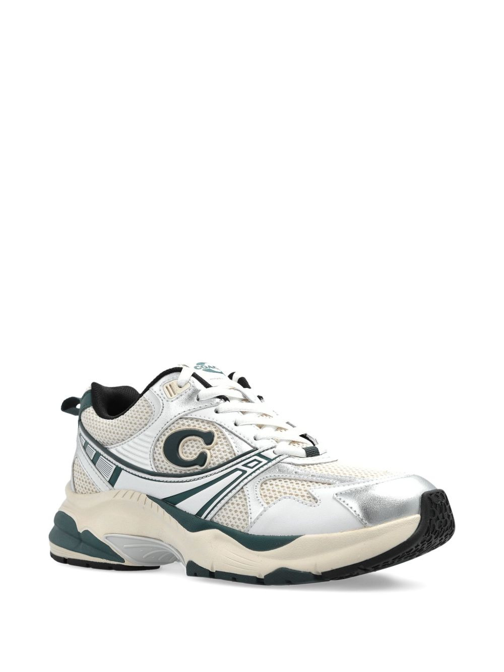 logo-detail mesh sneakers - 2