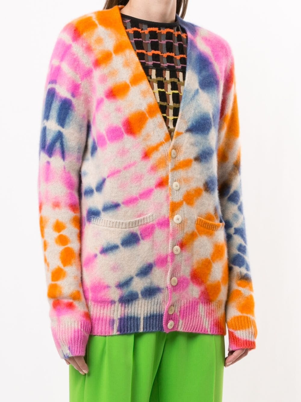 tie-dye cashmere cardigan - 3