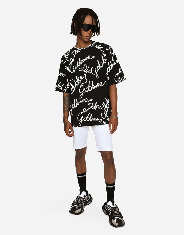 Jersey T-shirt with rubberized Dolce&Gabbana logo - 5