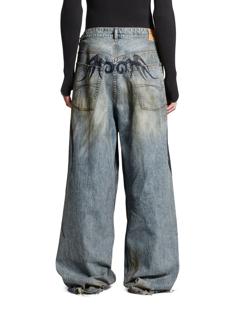 Y2k Stretched Knee Baggy Pants - Light Blue 4