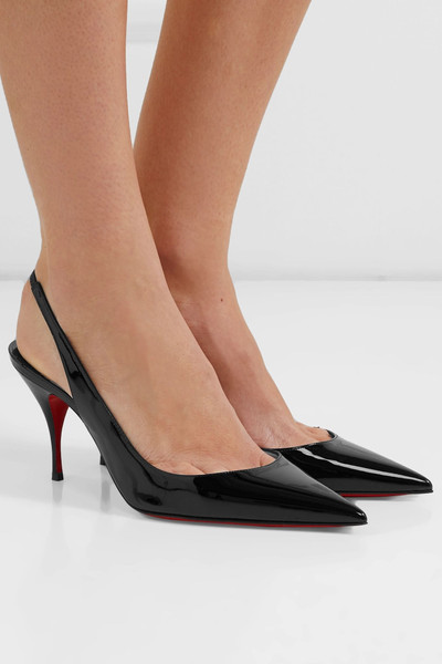 Christian Louboutin Clare 80 patent-leather slingback pumps  outlook