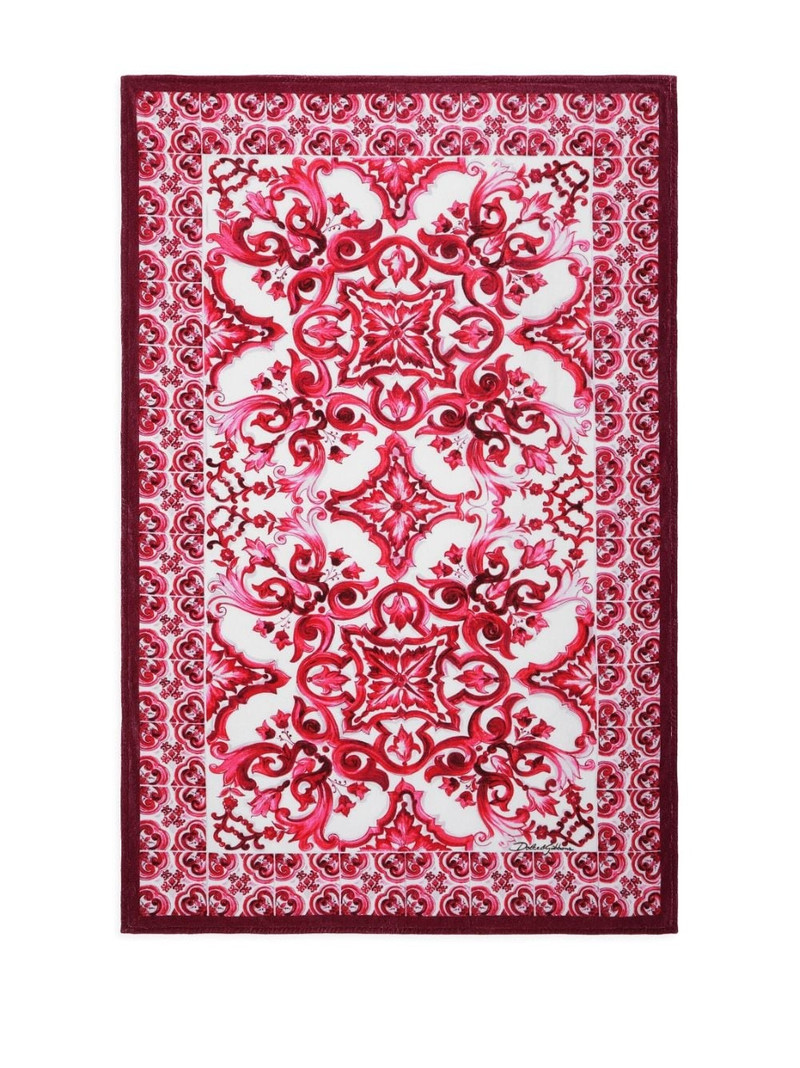 Dolce & Gabbana Majolica-print terry-cloth beach towel outlook