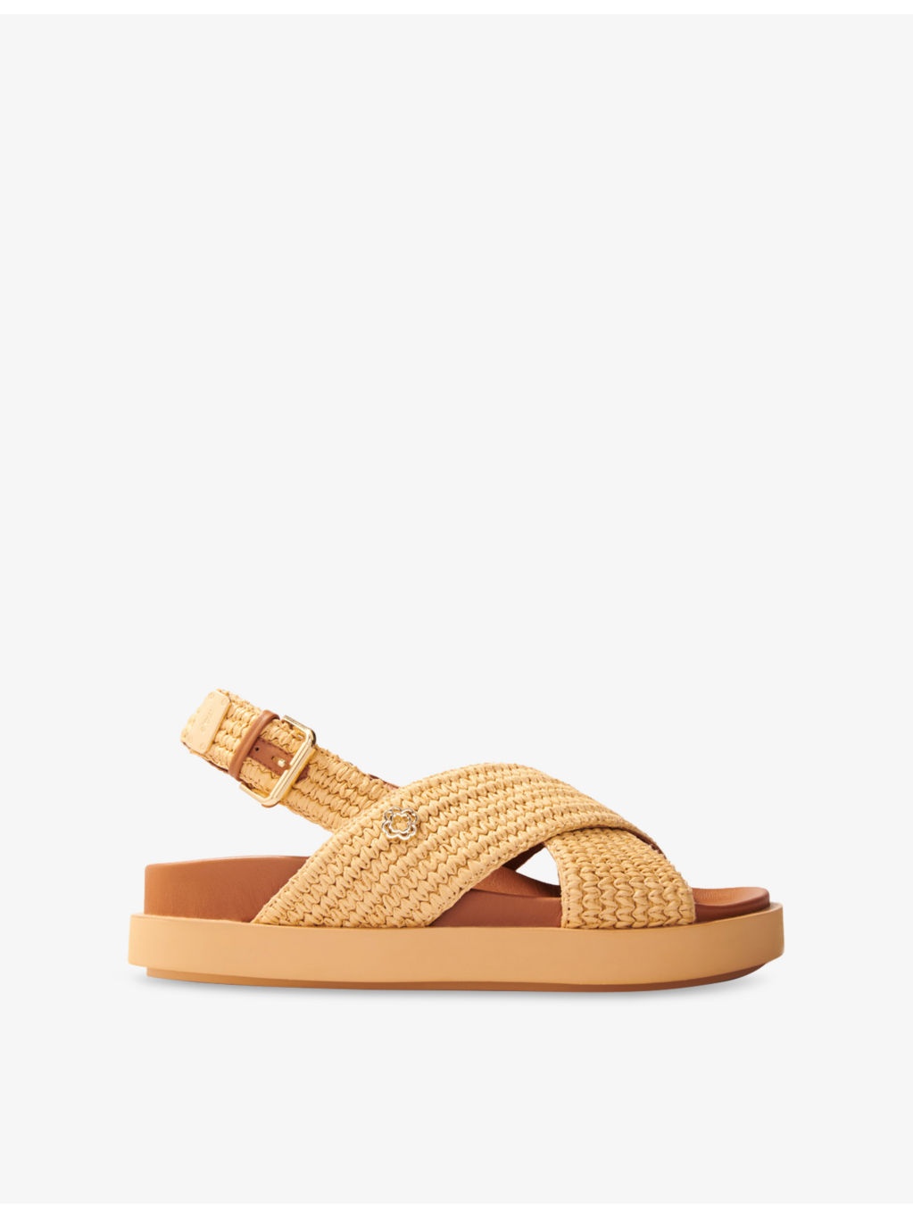 Raffia-Effect Flat Sandals - 1