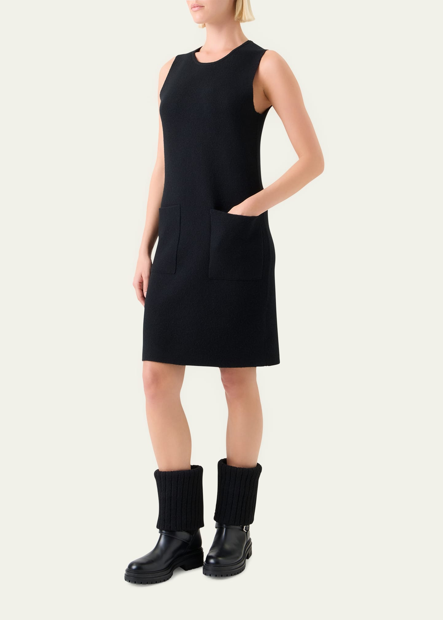 Cashmere Double-Face Knit Sleeveless Dress - 4