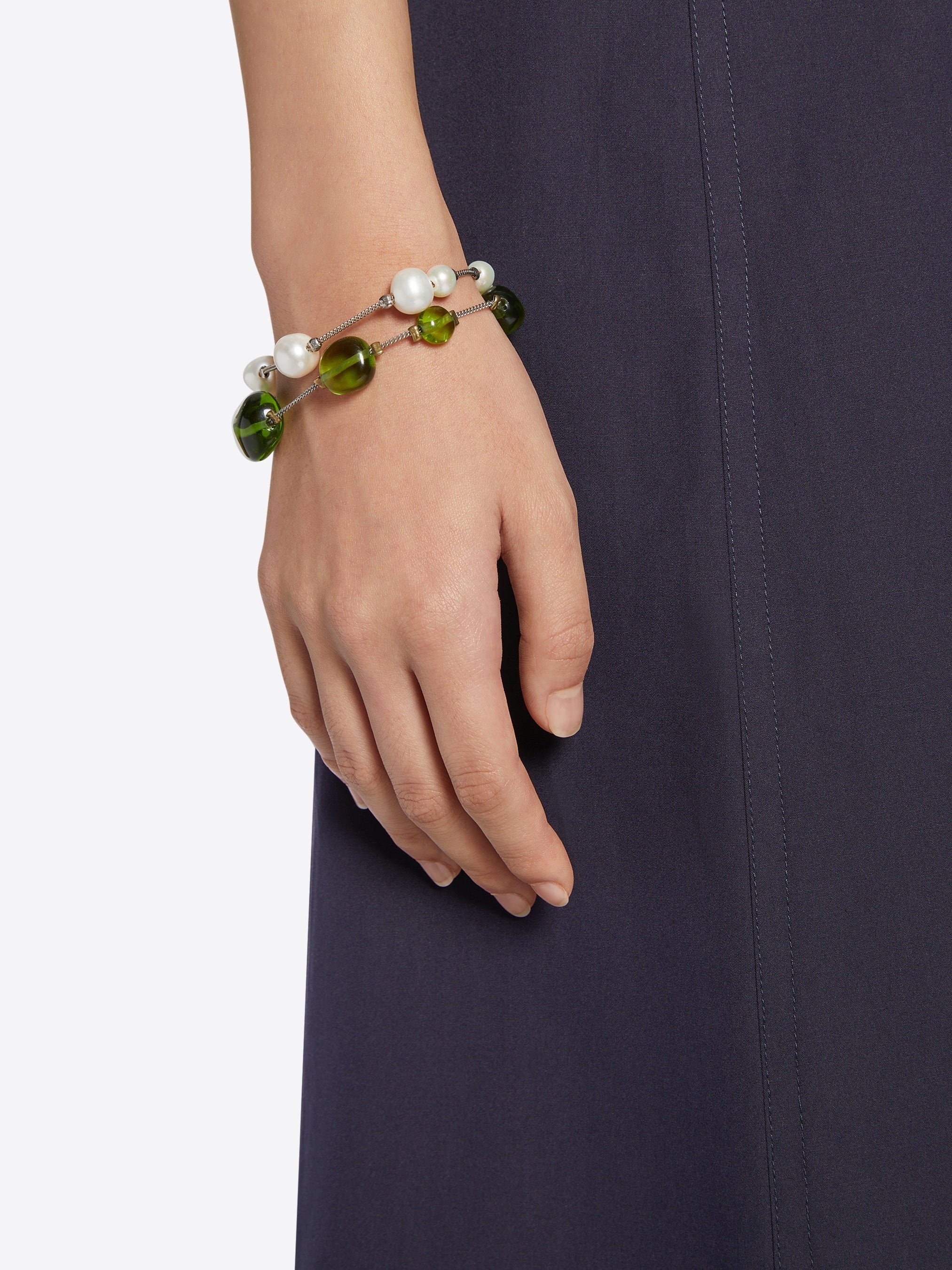 PEARL AND GLASS BRACELET - 4