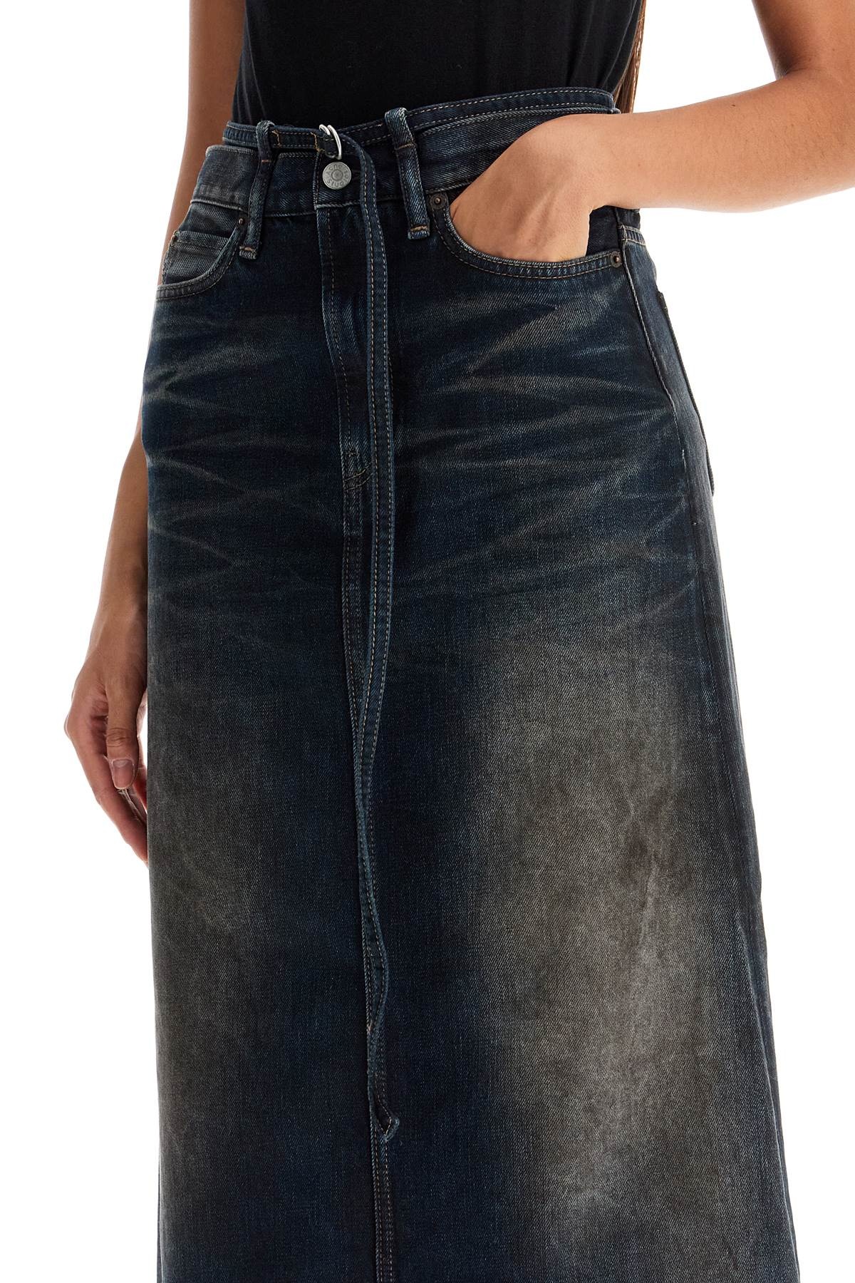 MAXI DENIM SKIRT WITH WAIST STRAP - 5