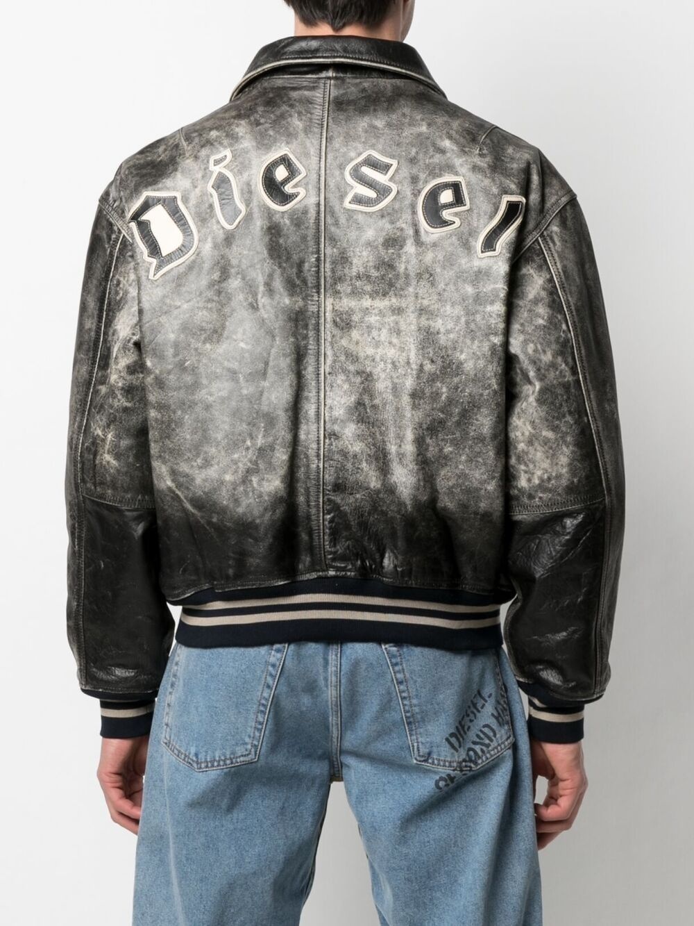 distressed bomber jacket - 4