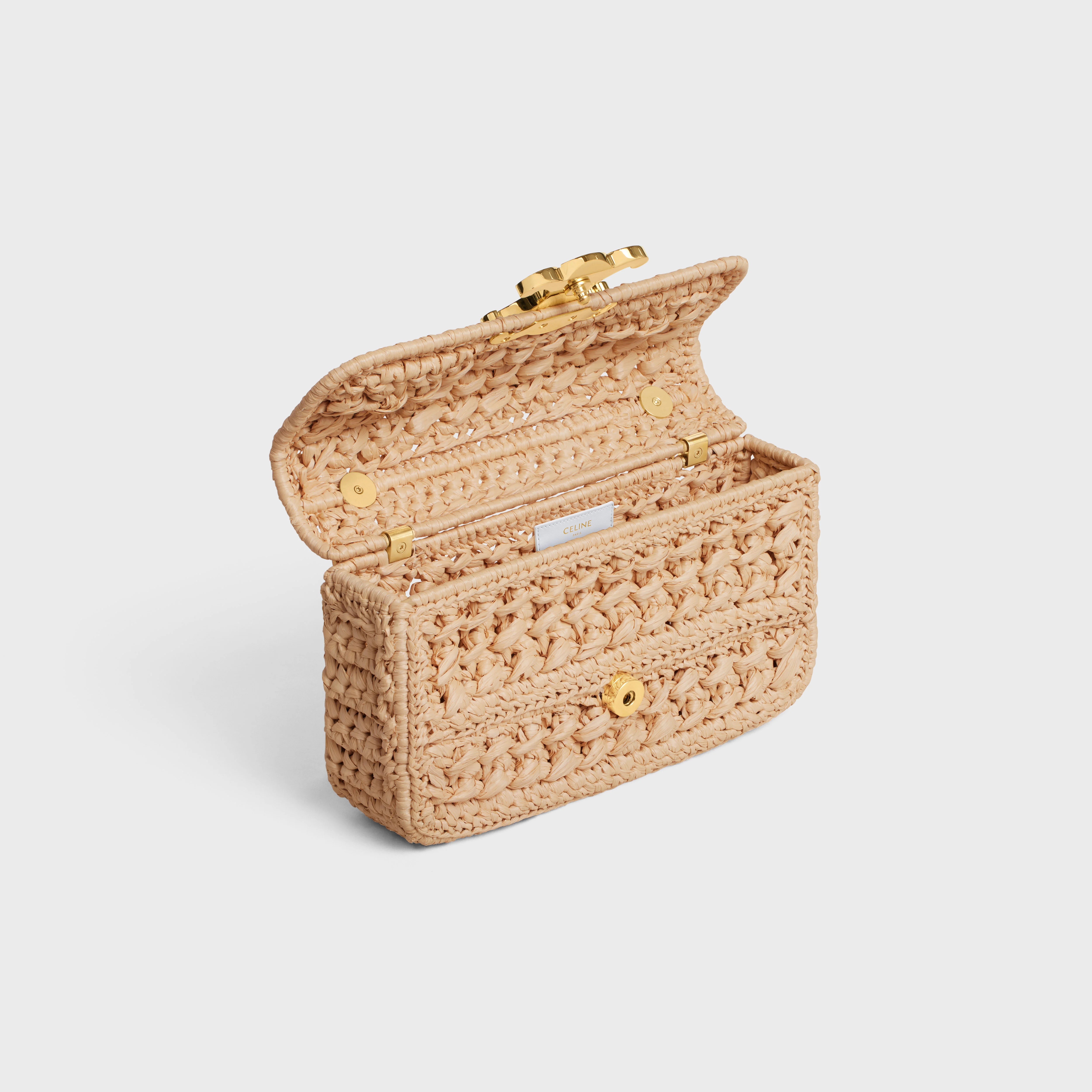 CHAIN SHOULDER BAG CLAUDE in RAFFIA EFFECT TEXTILE - 4