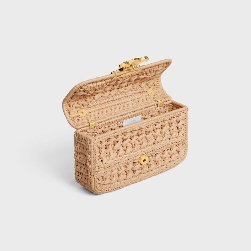 CHAIN SHOULDER BAG CLAUDE in RAFFIA EFFECT TEXTILE 4