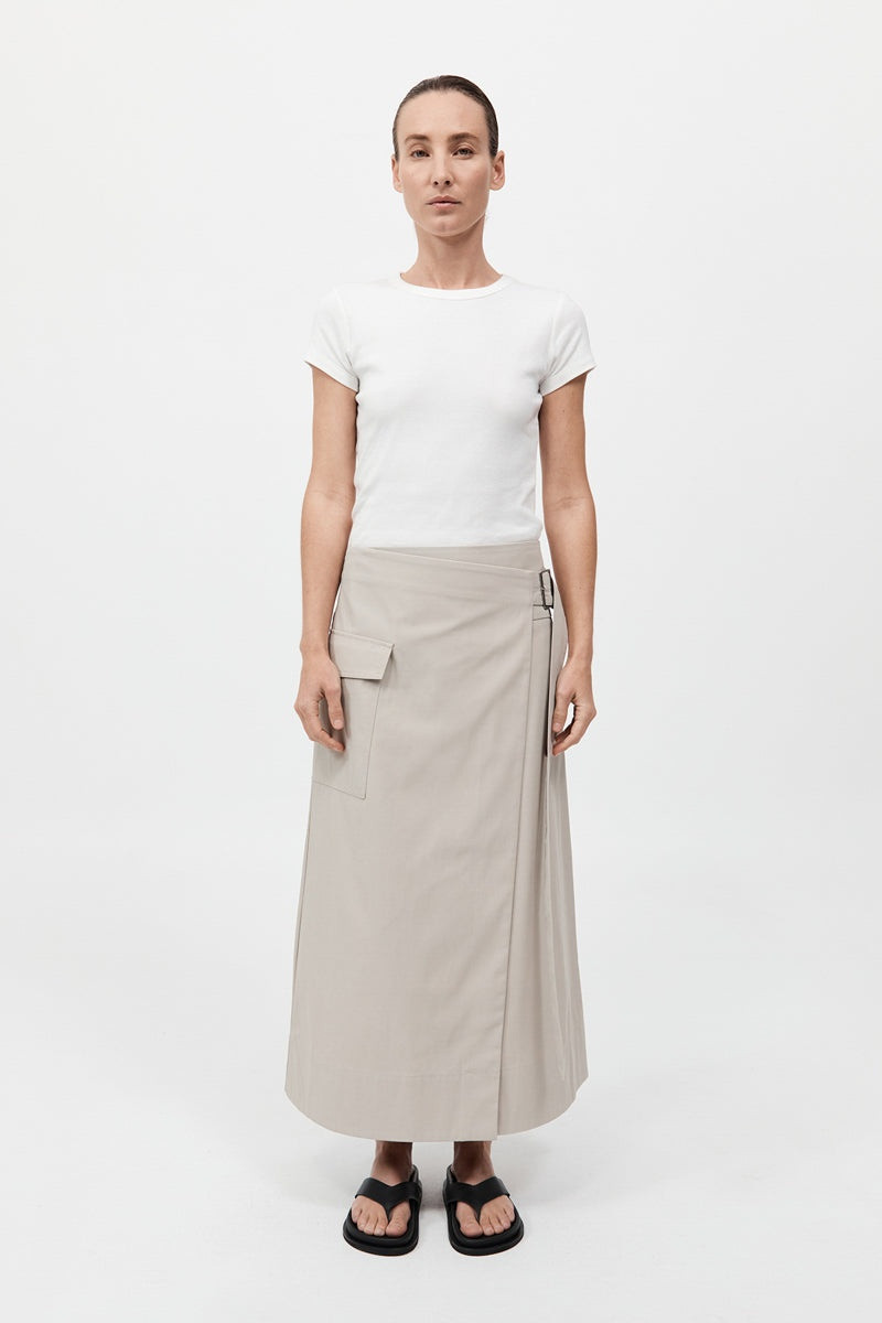 Utility Wrap Skirt - Creme 2