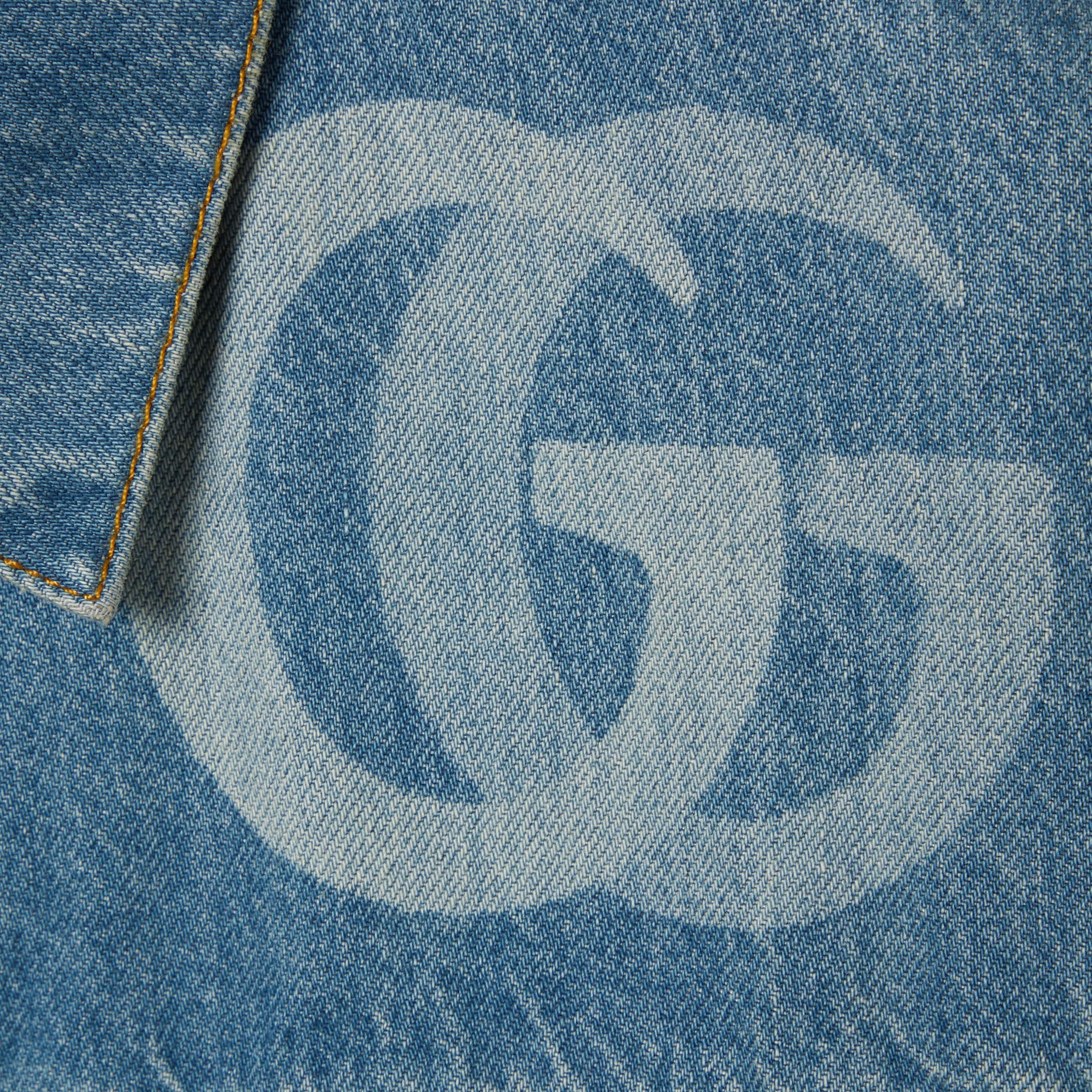 Lasered Double G denim jacket - 7