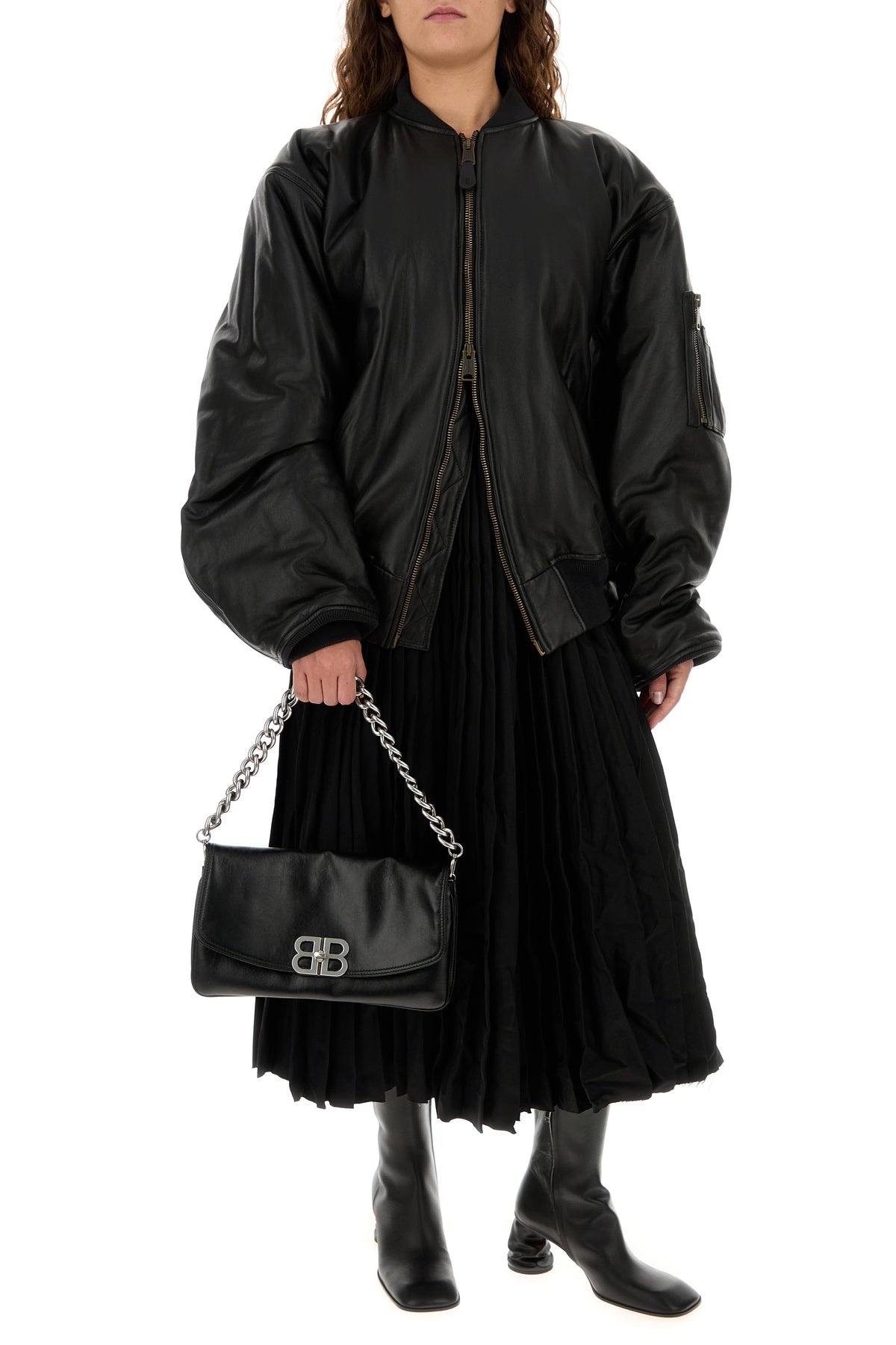 Black leather medium BB Soft shoulder bag - 5
