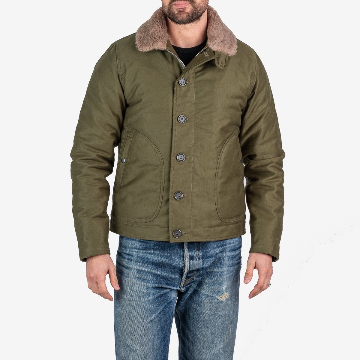 IHM-35-ODG Whipcord N1 Deck Jacket - Olive Drab Green - 2