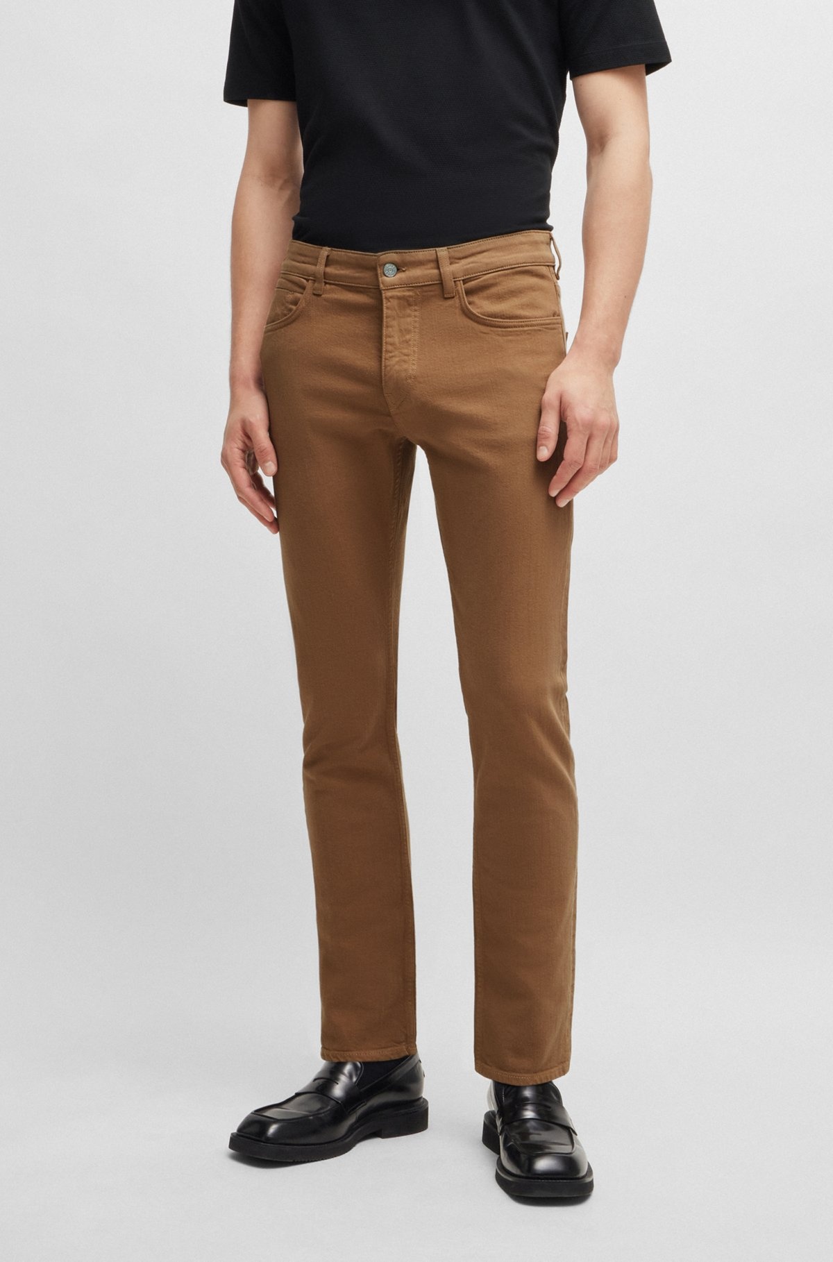 SLIM-FIT JEANS IN BLACK MECHANICAL-STRETCH DENIM - 2