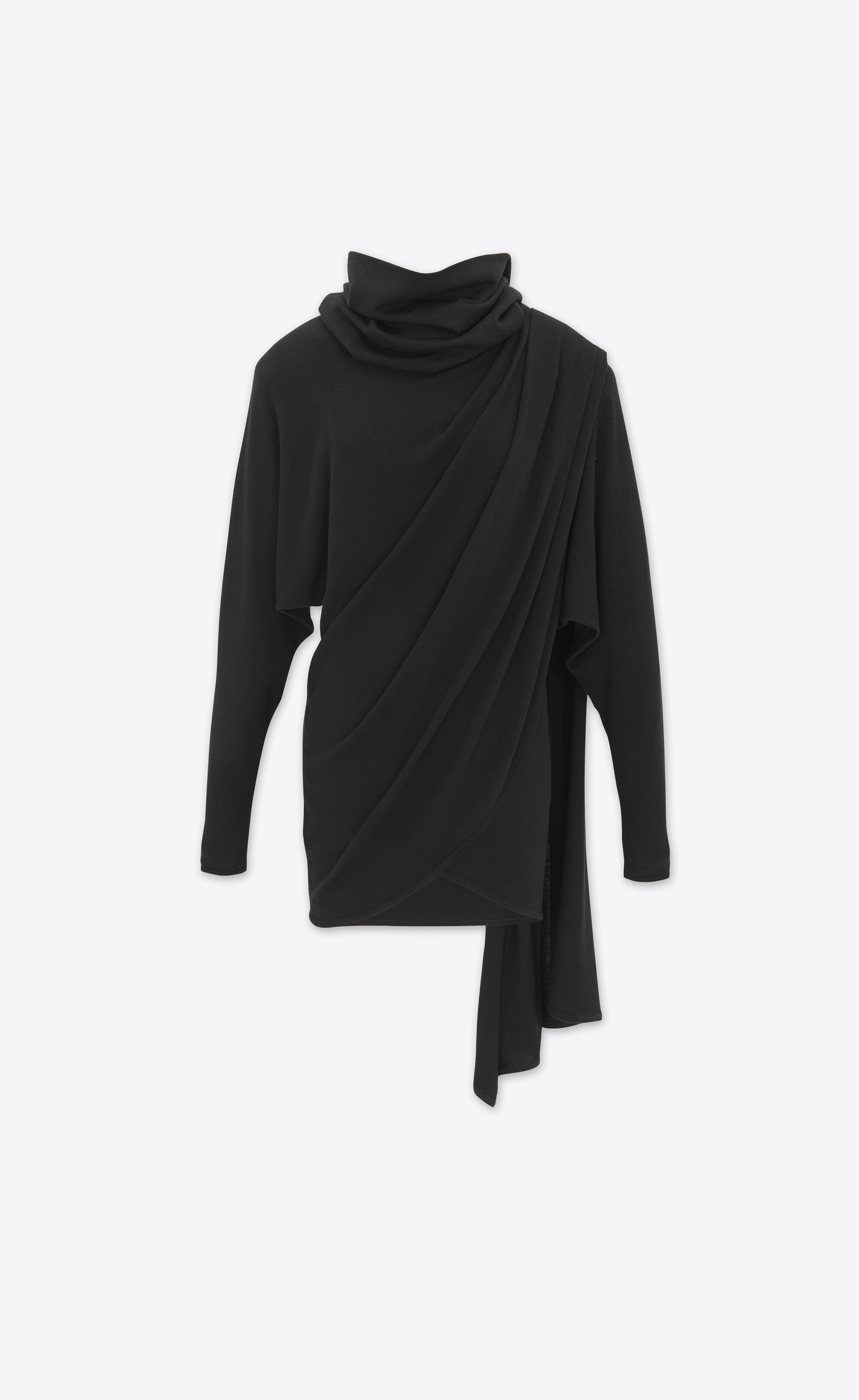 hooded dress in wool - 1