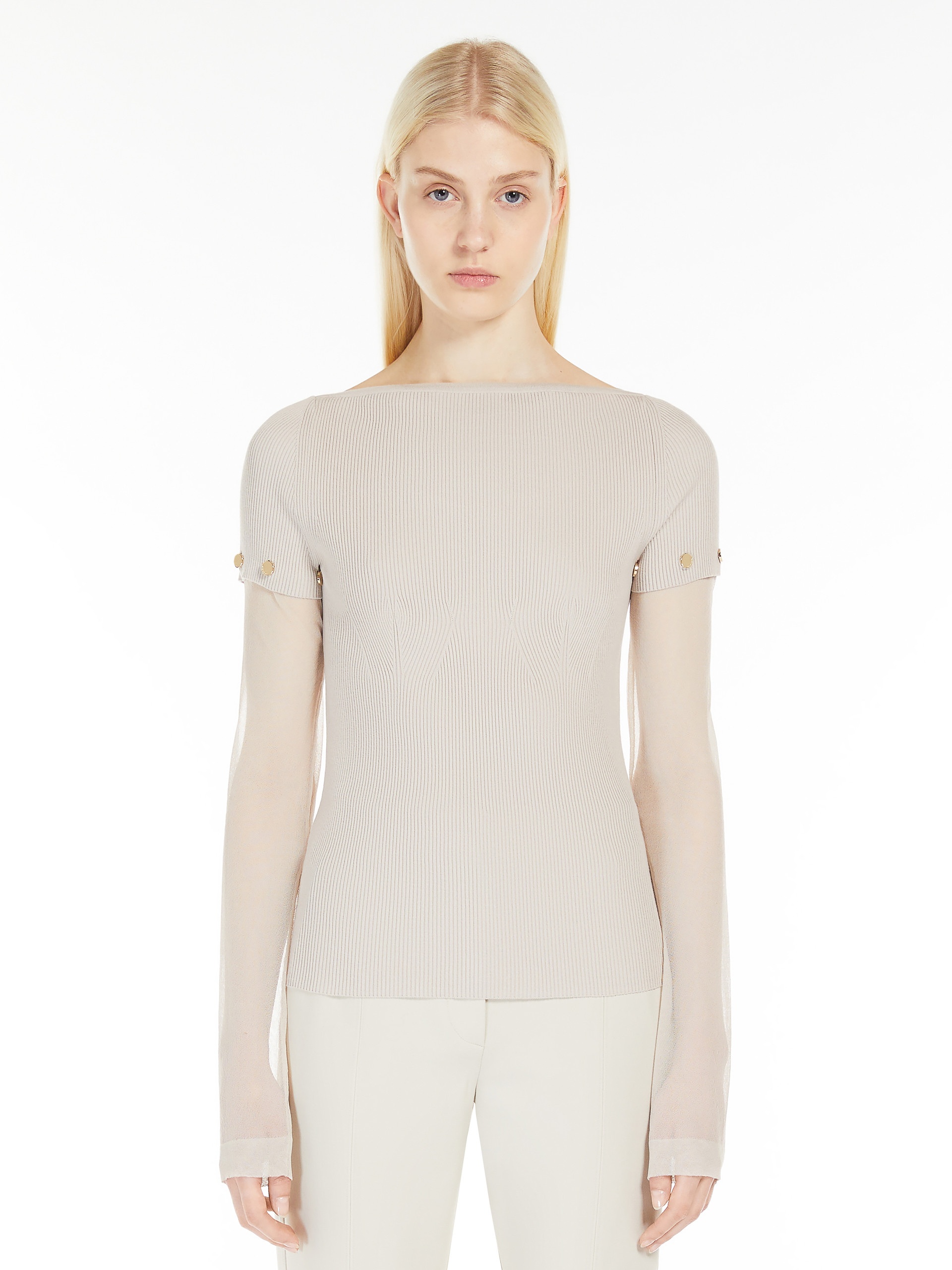 ALCIDE Fitted jumper in stretch viscose - 3