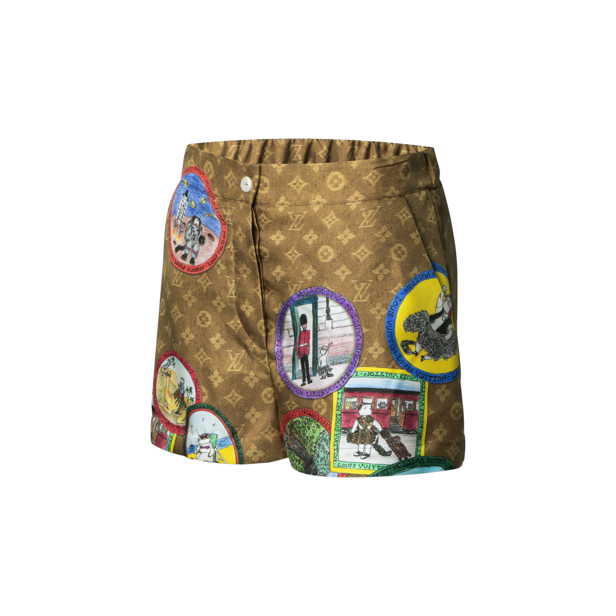 Monogram Cat Stamp Shorts - 2
