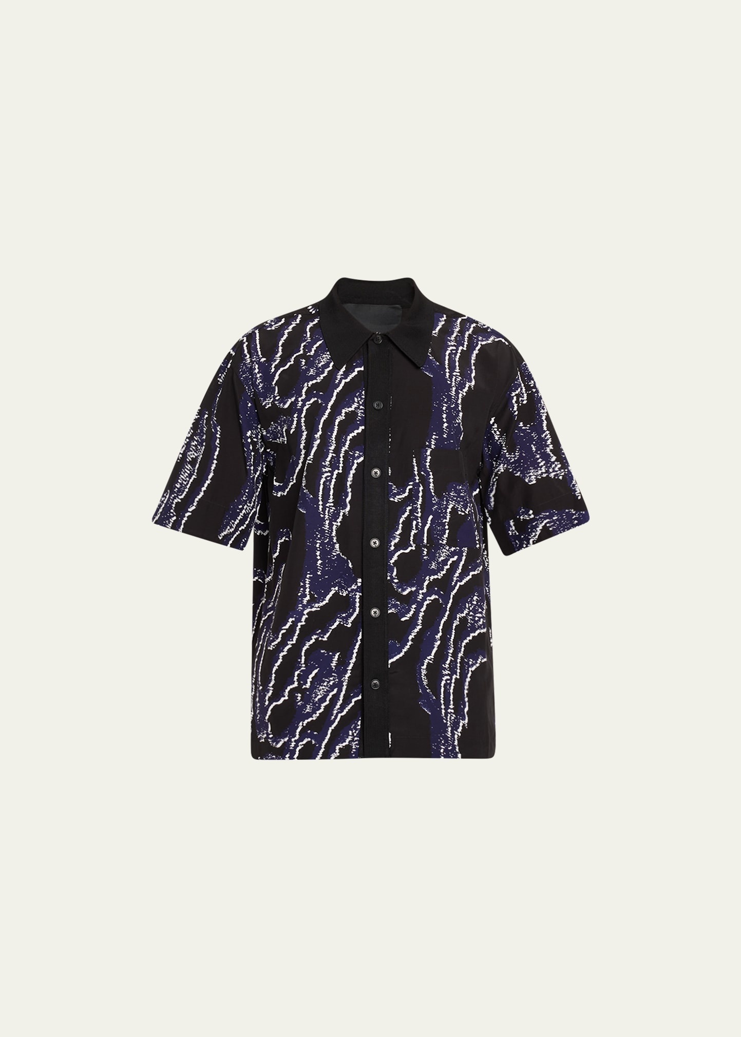 Men's Wood Grain-Print Sport Shirt - 1