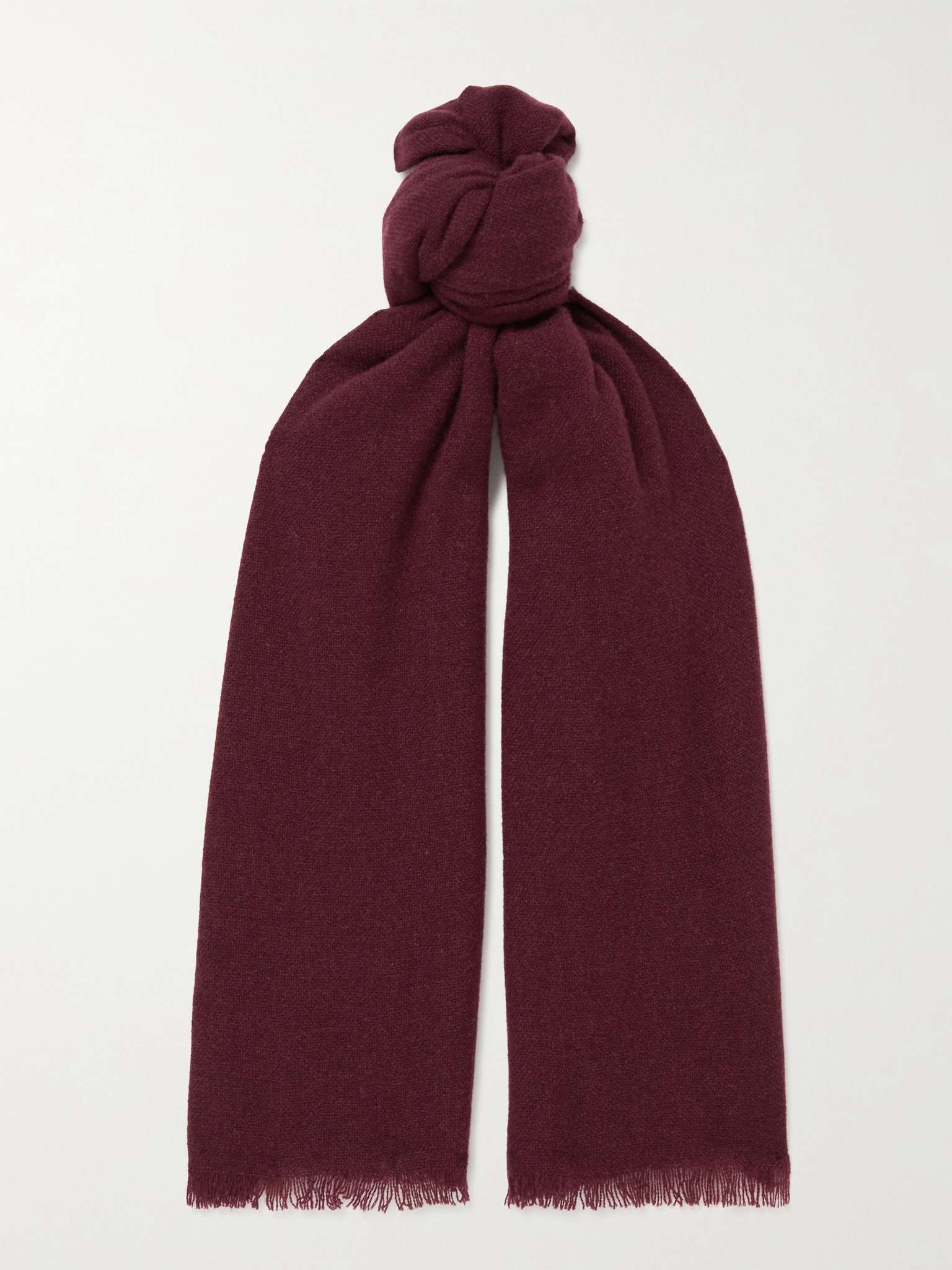 Fringed Contrast-Tipped Cashmere Scarf - 1