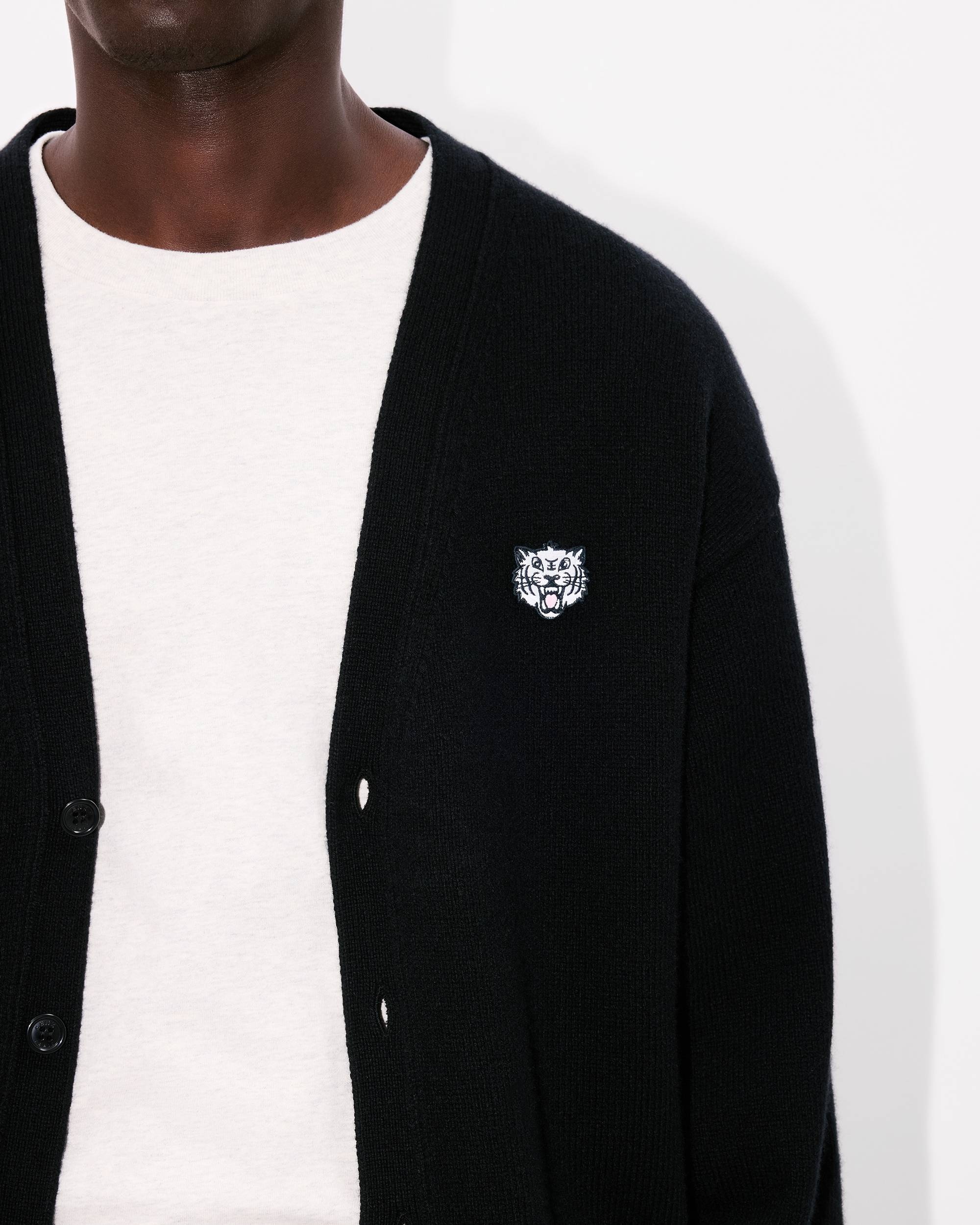 'KENZO Happy Tiger' embroidered cardigan in merino wool - 6