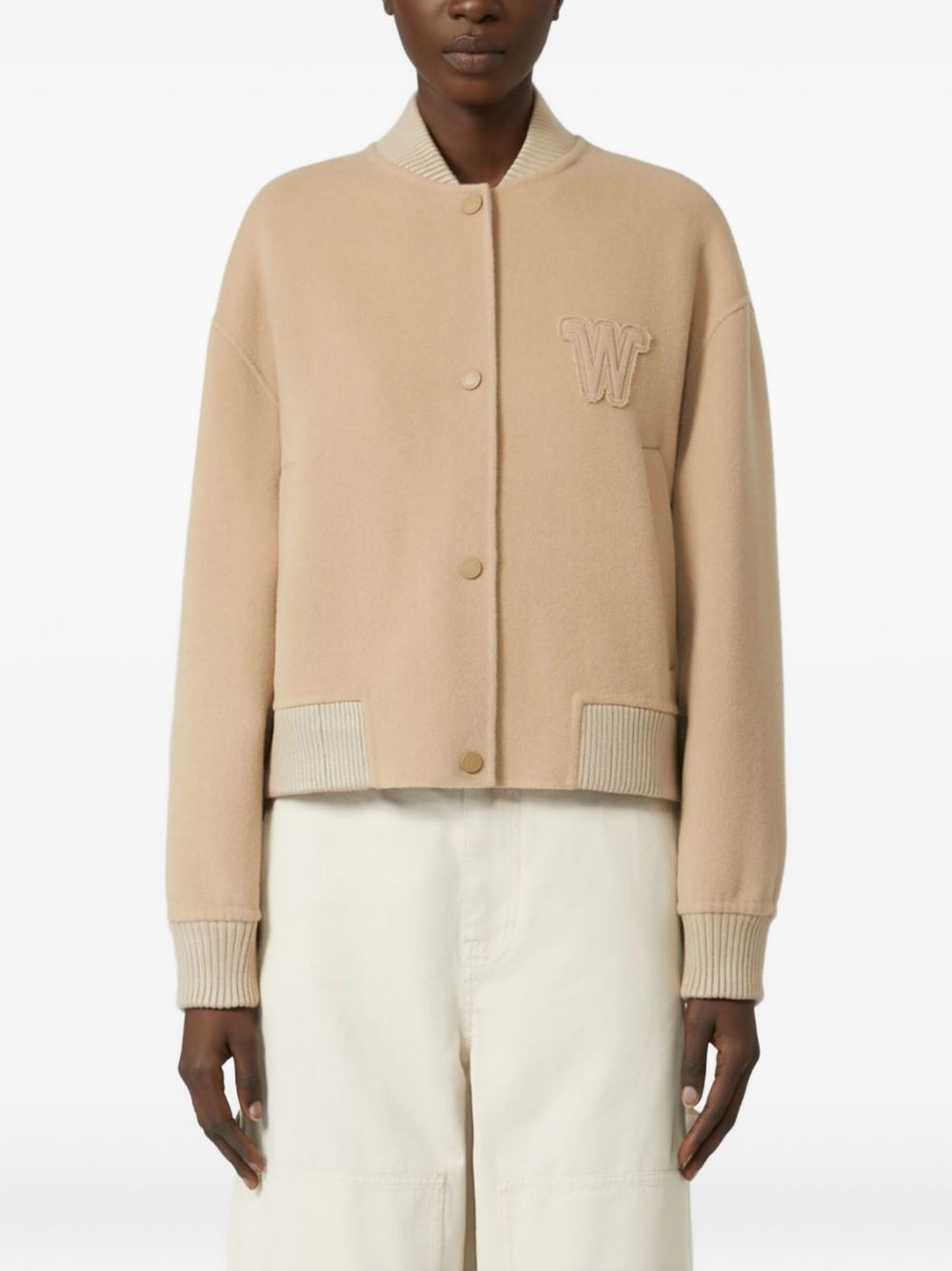 patch-detail wool-blend jacket - 2