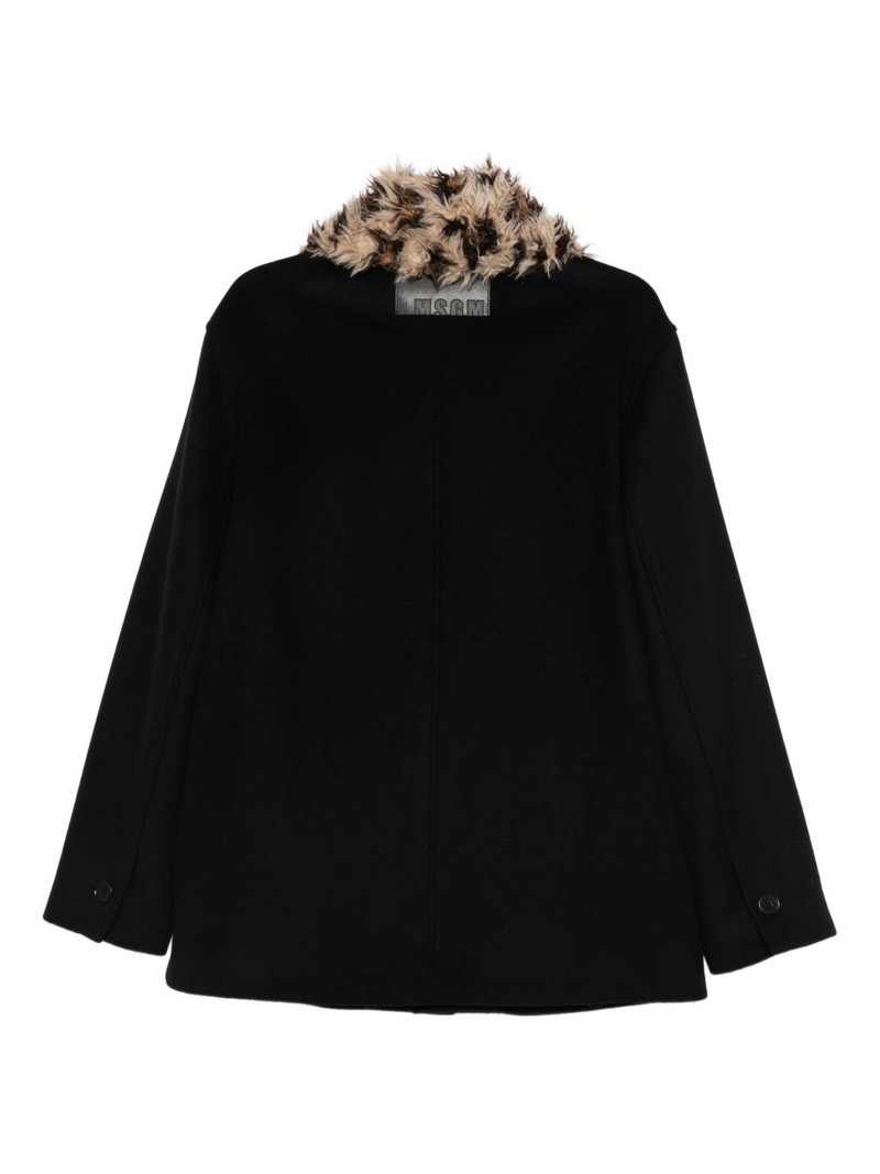 MSGM faux-fur collar jacket outlook