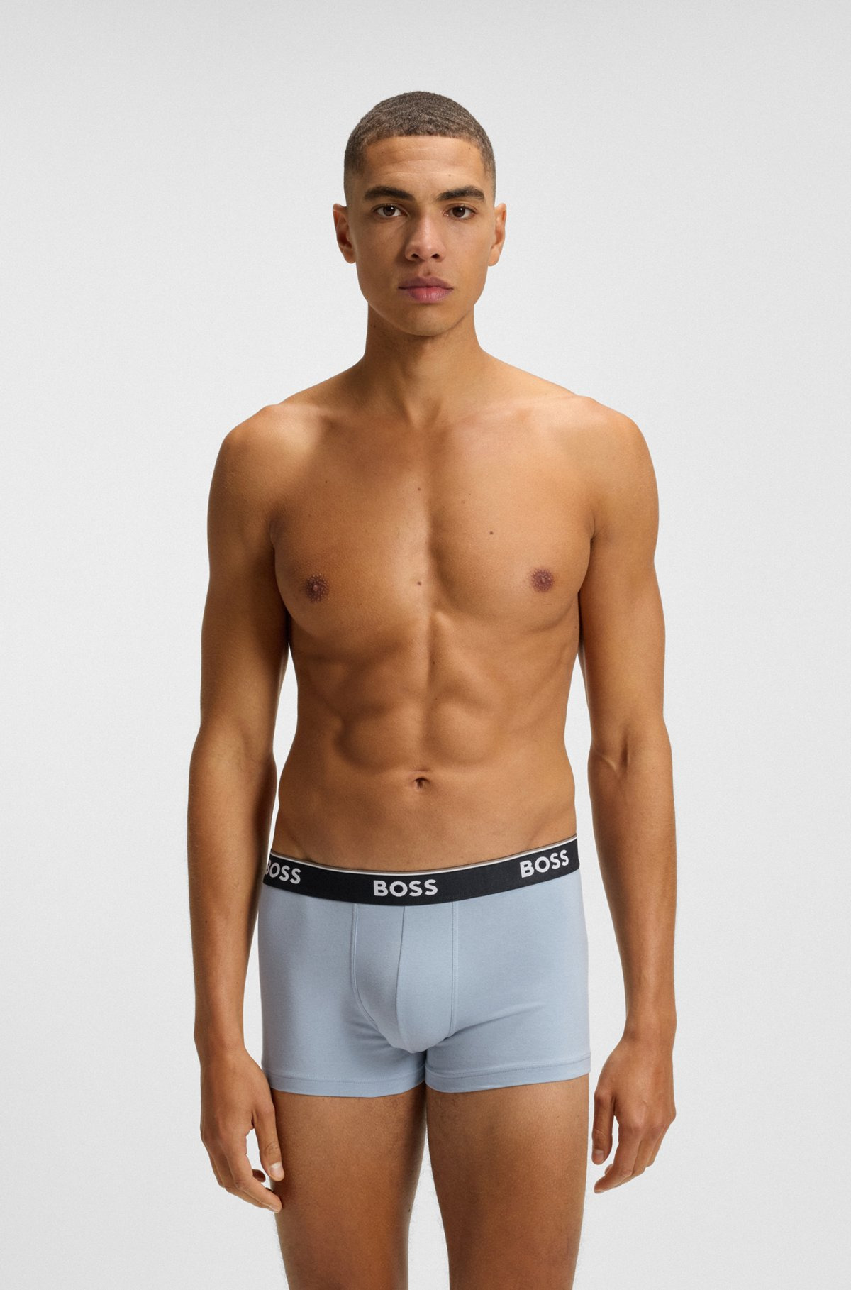 THREE-PACK OF STRETCH-COTTON TRUNKS WITH LOGO WAISTBANDS - 2