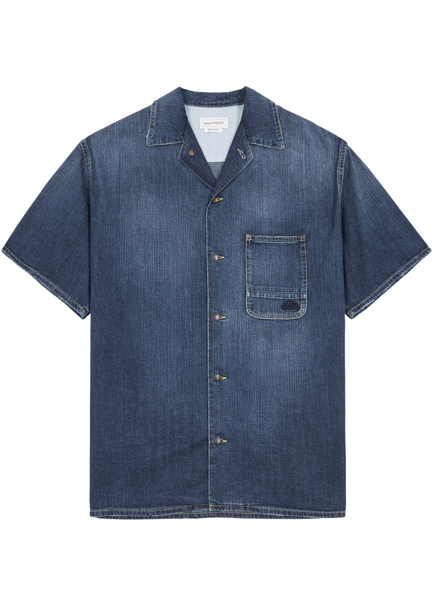 Logo-embroidered denim shirt - 1