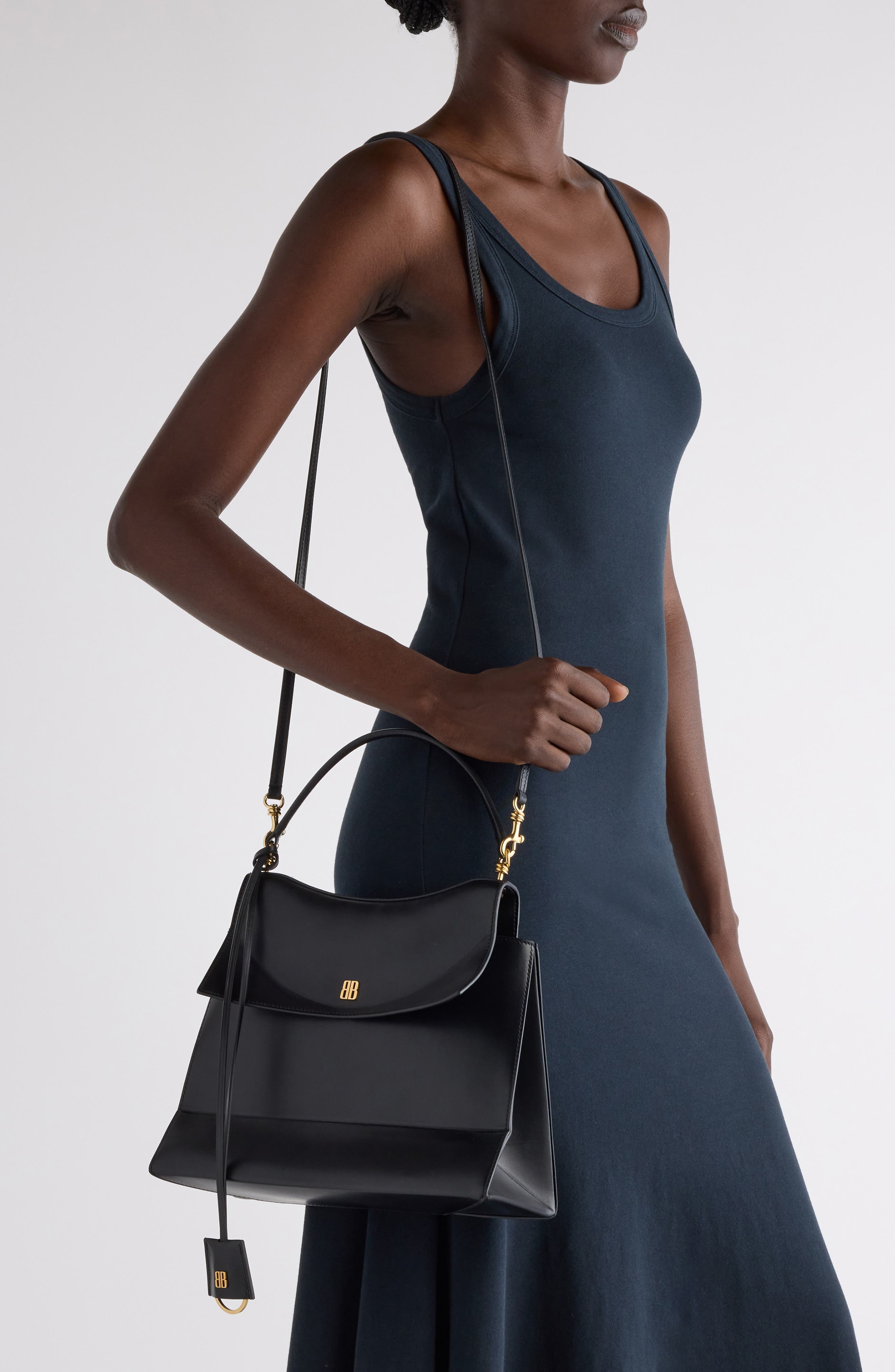 Balenciaga Medium Nano Leather Top Handle Bag in Black at Nordstrom - 2