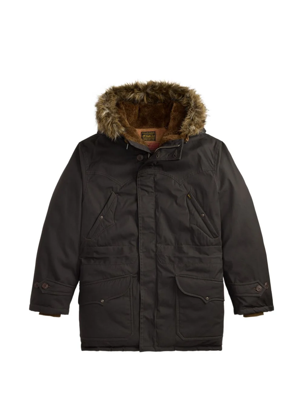 faux-fur trim hooded coat - 1